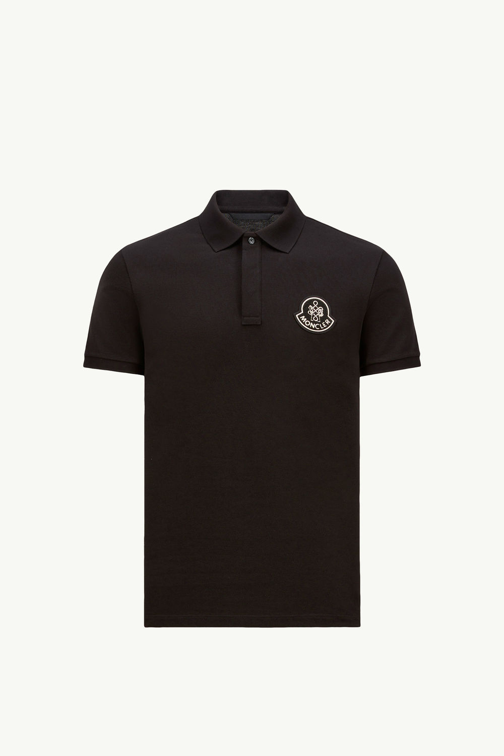 Year of the Snake Patch Cotton Piquet Polo Shirt Men Black Moncler 2