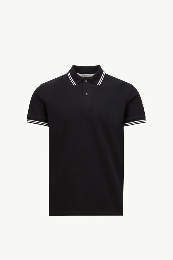 條紋飾邊珠地棉Polo恤 男士 深藍色 Moncler 2