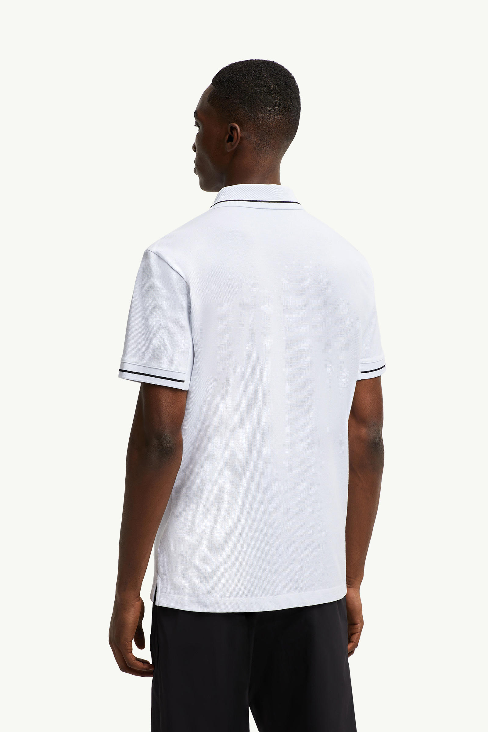 로고 패치 코튼 폴로 셔츠 남성 옵티컬 화이트 Moncler 4
