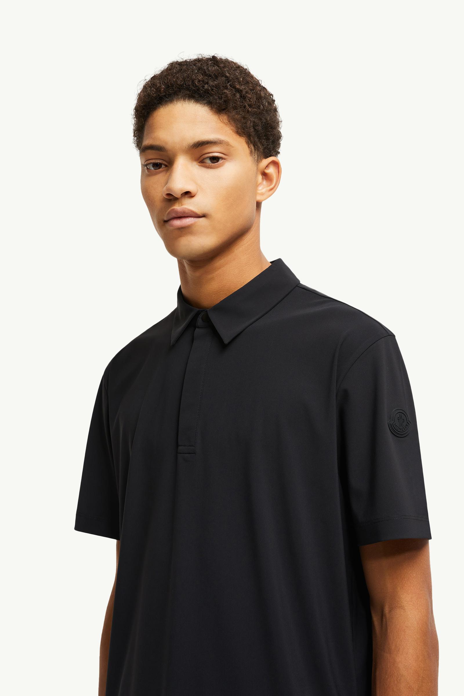 Logo Patch Polo Shirt Men Black Moncler 1