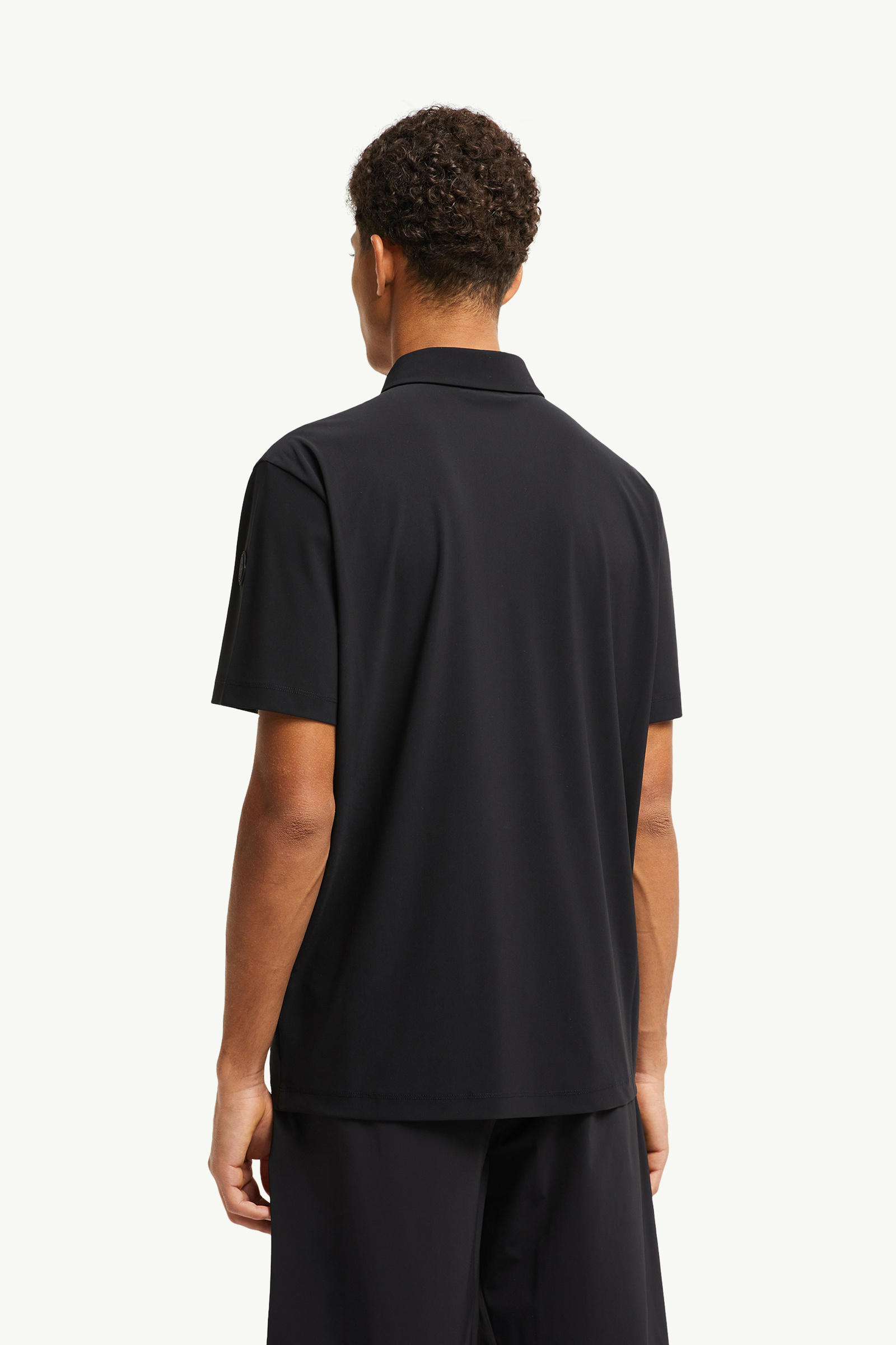 Logo Patch Polo Shirt Men Black Moncler 4