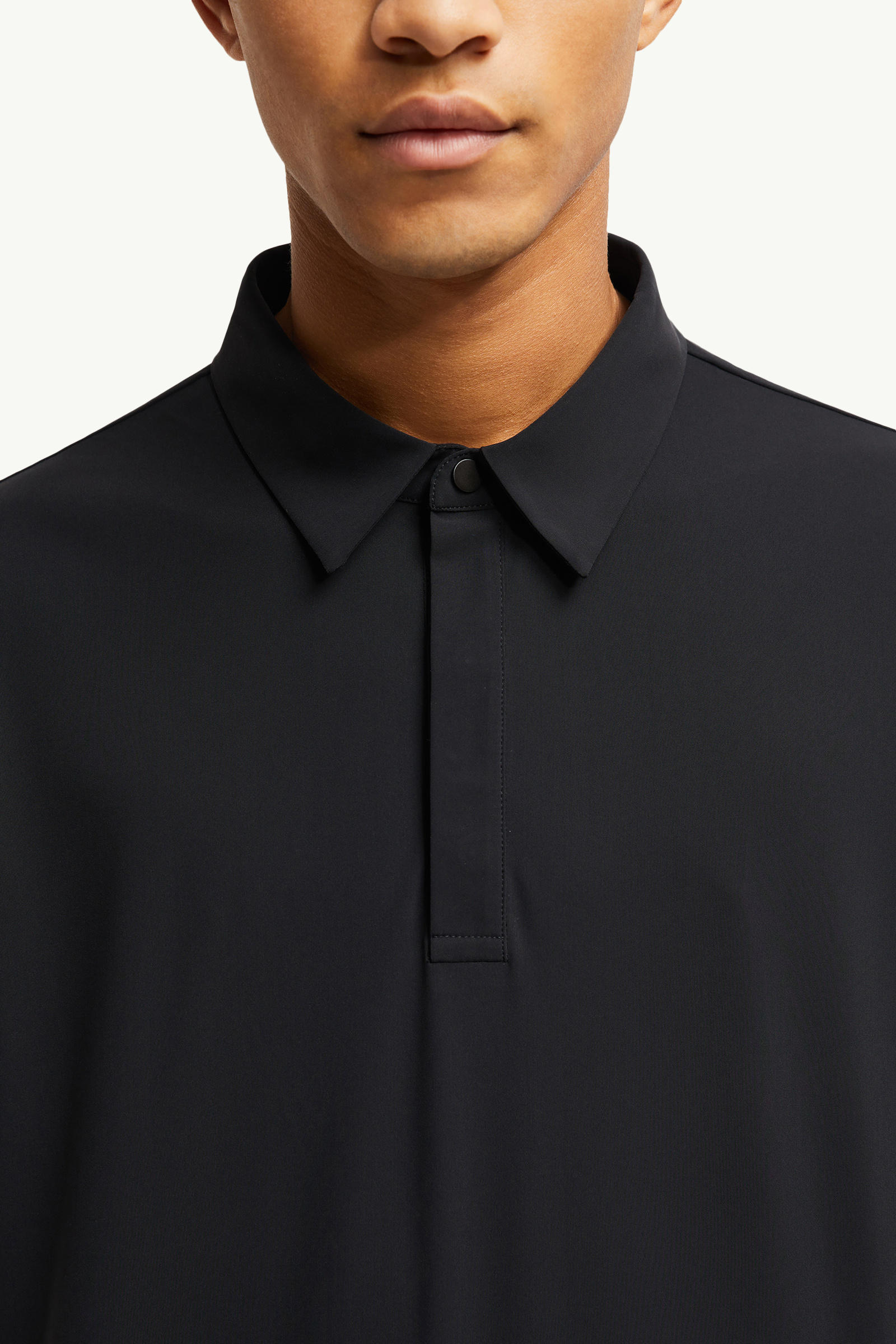 Logo Patch Polo Shirt Men Black Moncler 5