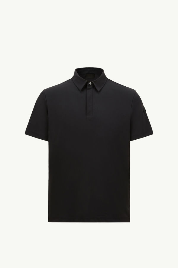 Logo Patch Polo Shirt Men Black Moncler 2