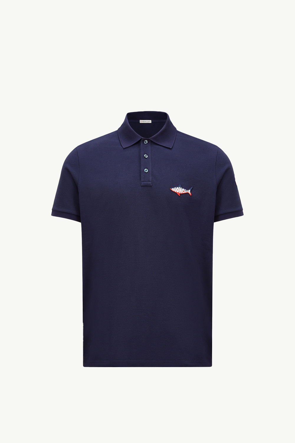 Poloshirt aus Baumwollpiqué mit Hai-Aufnäher Herren Dunkelblau Moncler 2