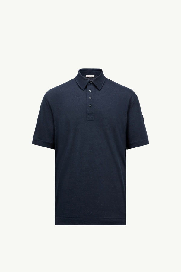 Poloshirt aus Leinen Herren Dunkelblau Moncler 2