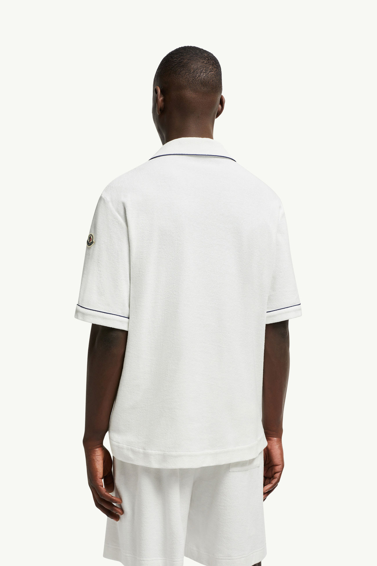 Cotton Terry Cloth Polo Shirt Men White Moncler 4