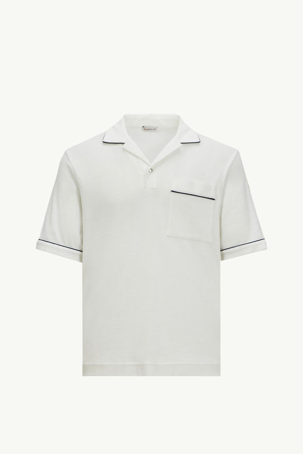 Cotton Terry Cloth Polo Shirt Men White Moncler 2