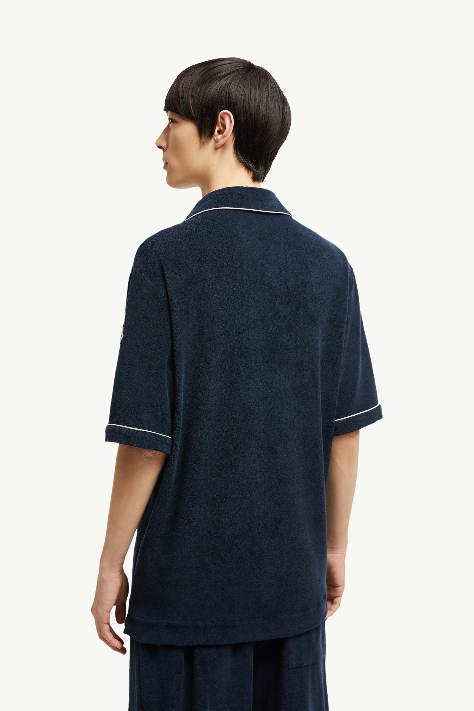 Navy Blue Cotton Terry Cloth Polo Shirt - Polos & T-shirts for Men