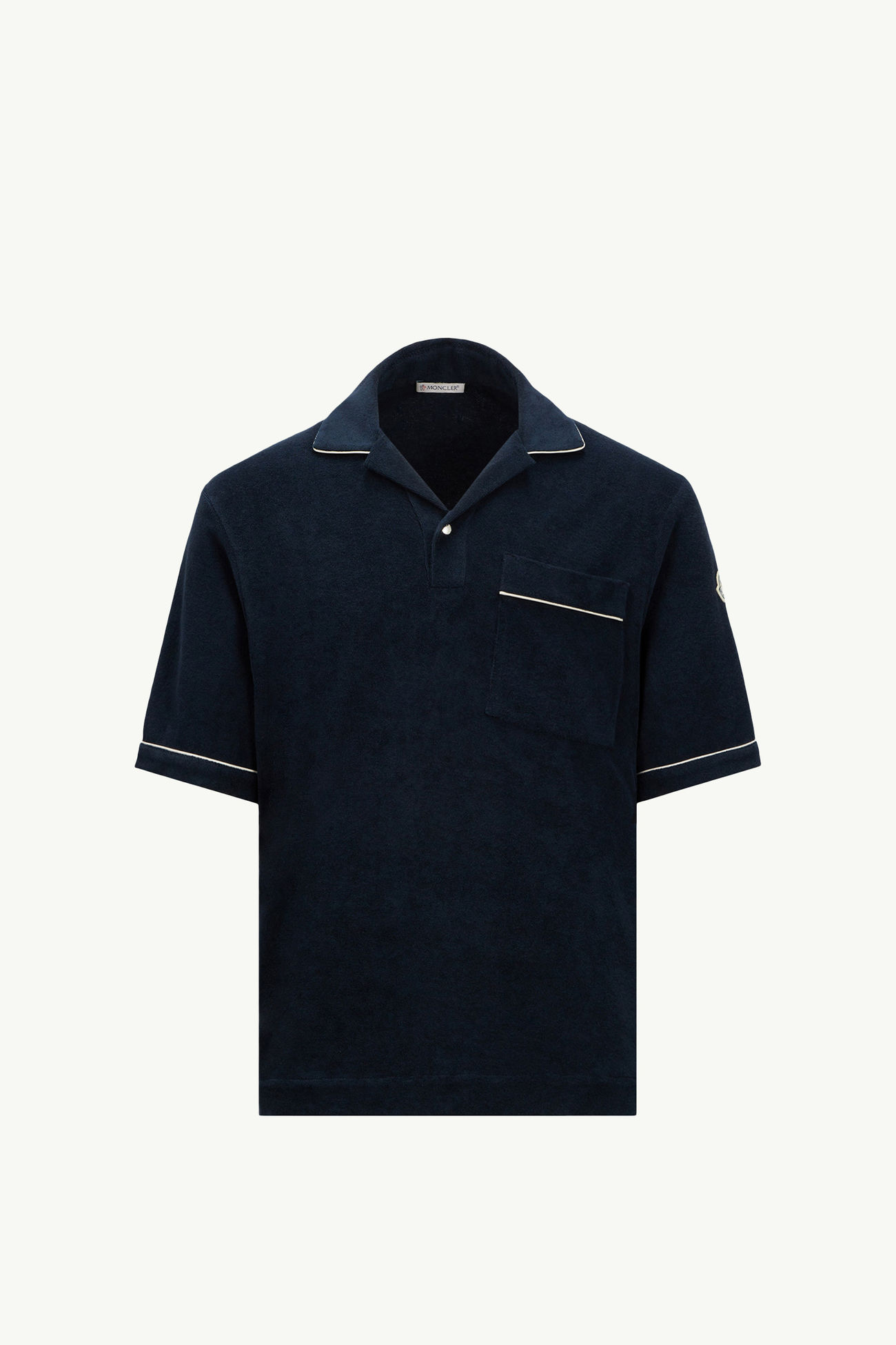 Cotton Terry Cloth Polo Shirt Men Navy Blue Moncler 2