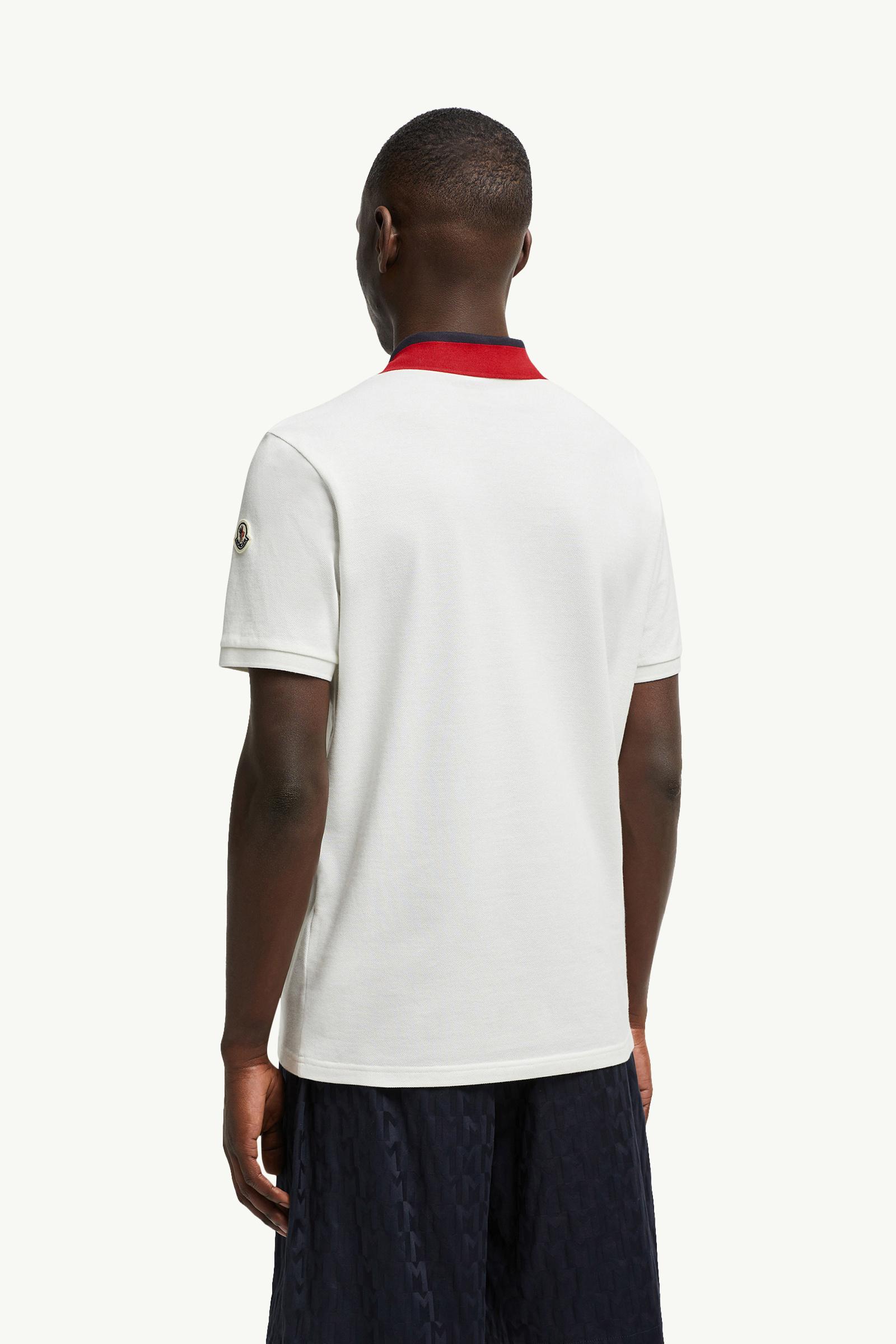 White Embroidered Logo Cotton Piquet Polo Shirt - Polos & T