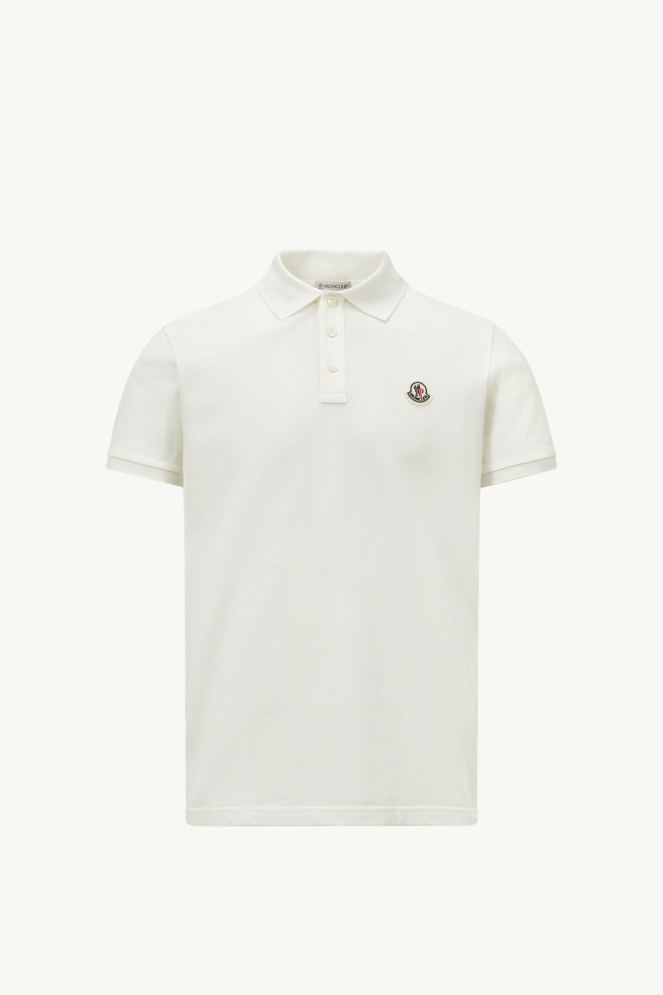 Striped Accent Cotton Piquet Polo Shirt Men White Moncler 2