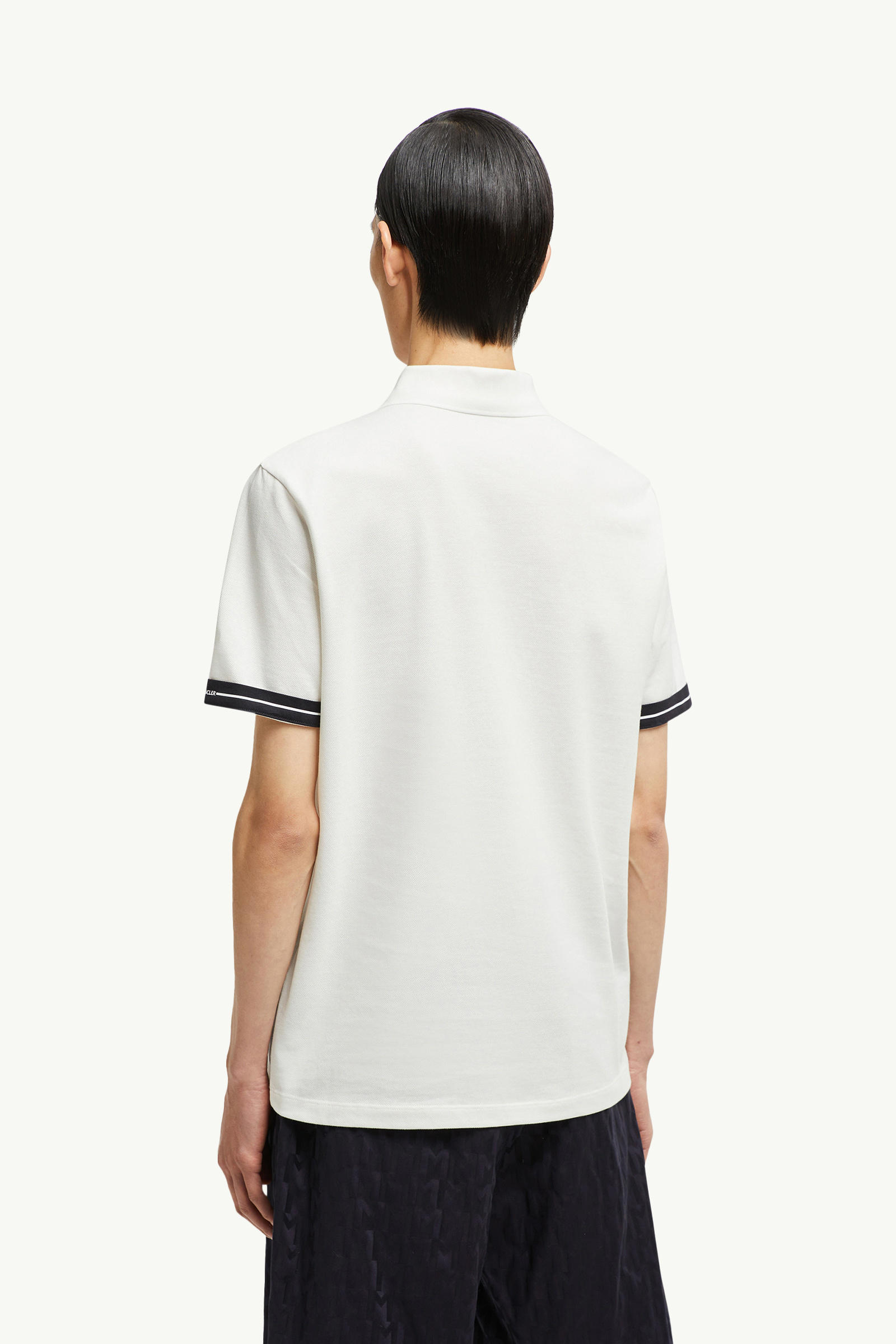 男士标识棉质珠地Polo衫 男士 白色 Moncler 4