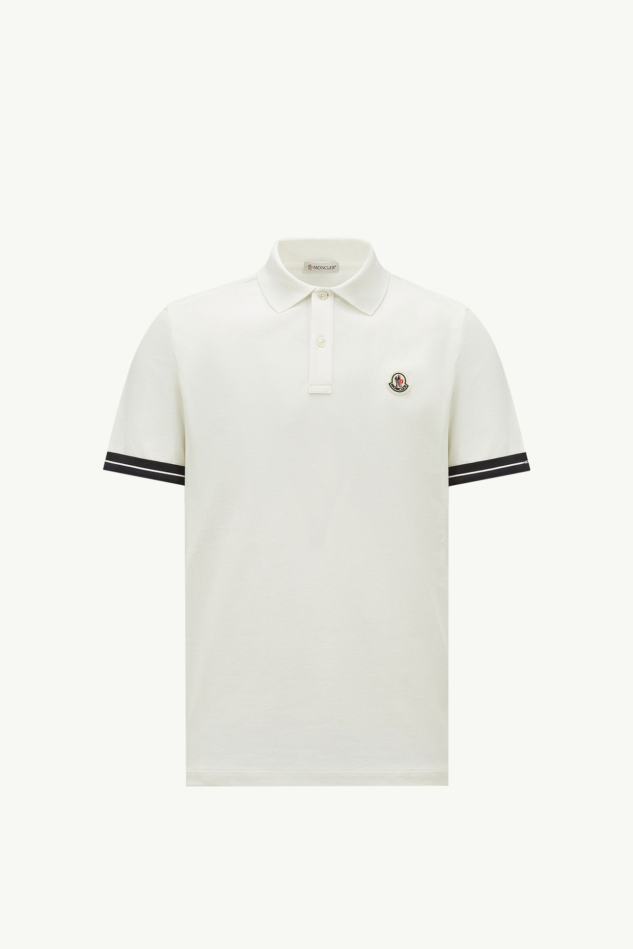 Polo in cotone piquet con logo Uomo Bianco Moncler 2