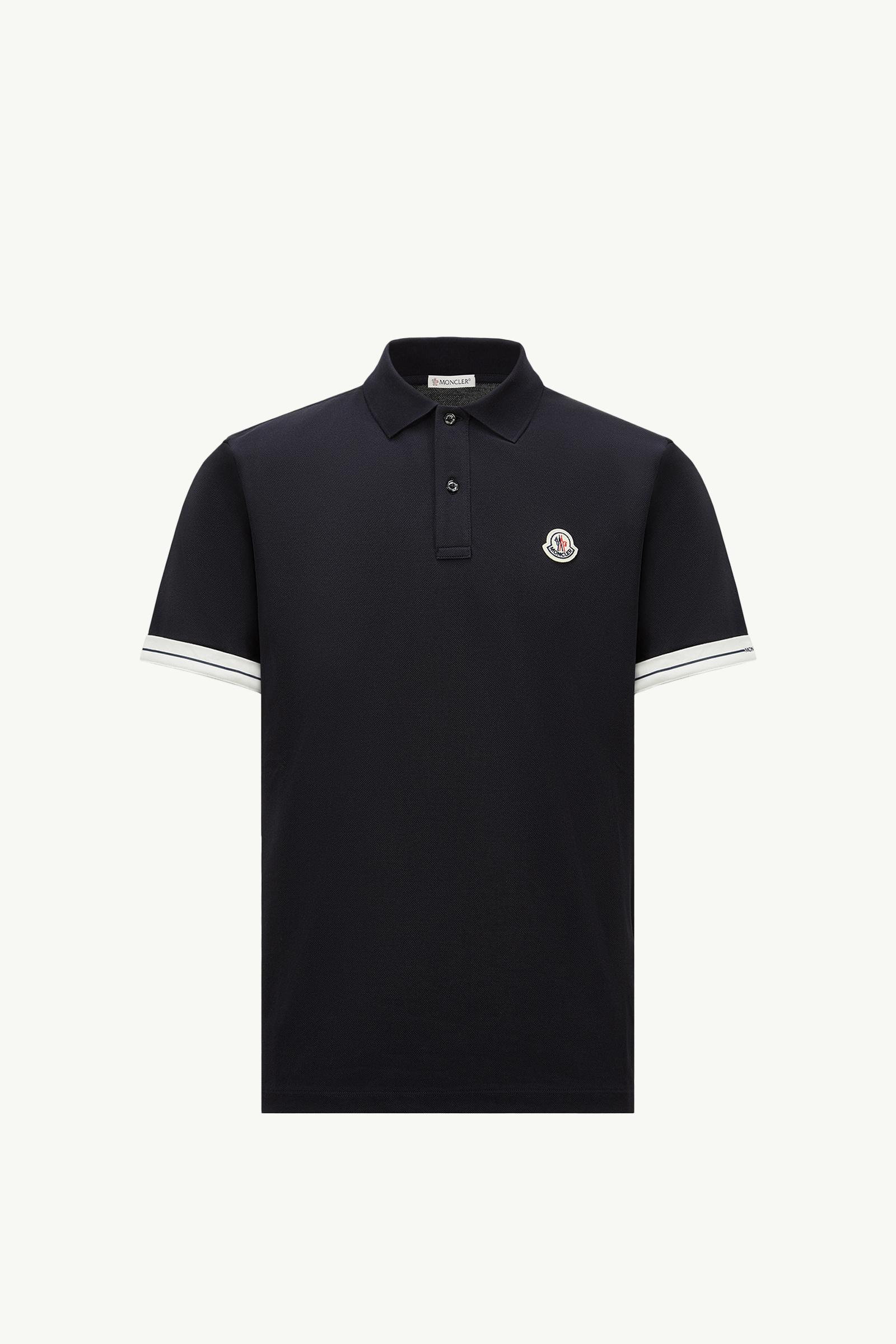 Dark Blue Logo Cotton Piquet Polo Shirt - Polos & T-shirts