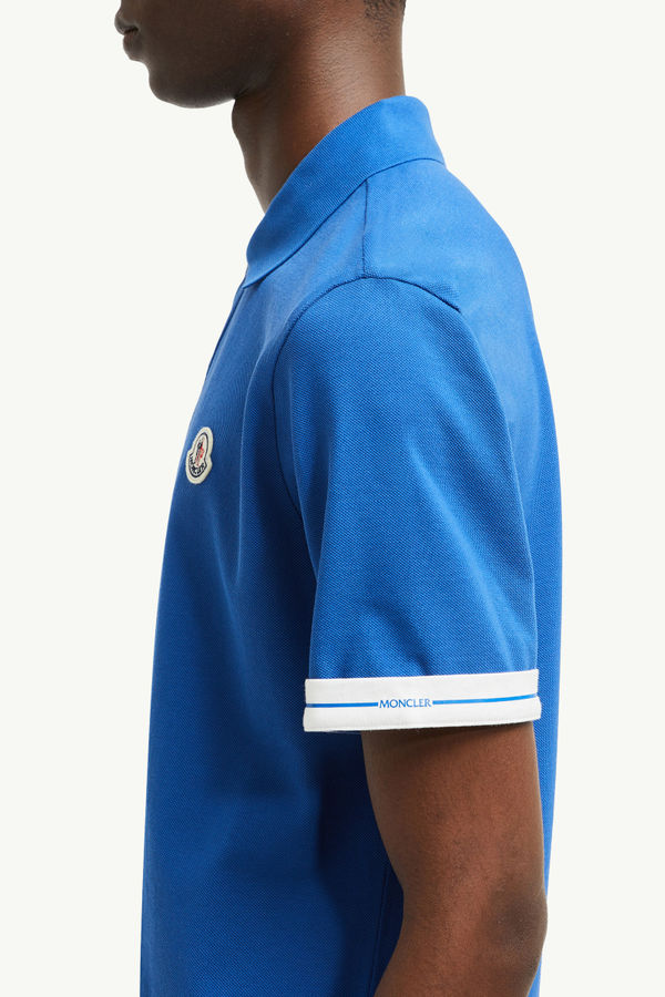 Polo en piqué de coton à logo Hommes Bleu foncé Moncler 5