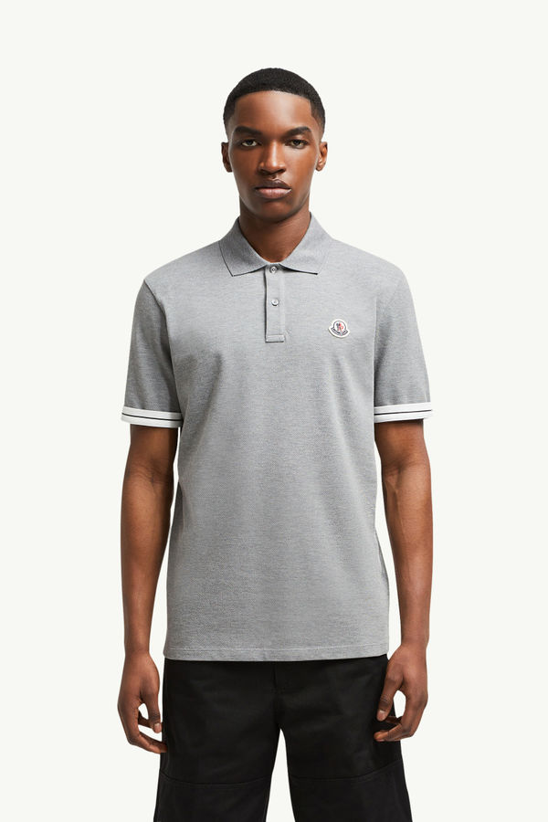 Piquet-Poloshirt mit Logoaufnäher Herren Dunkelgrau Moncler 3