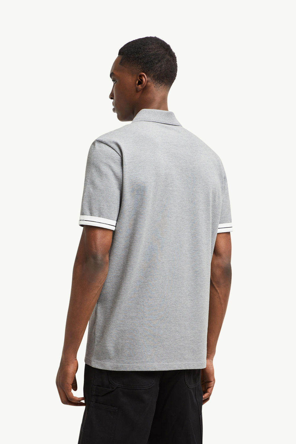 Piquet-Poloshirt mit Logoaufnäher Herren Dunkelgrau Moncler 4