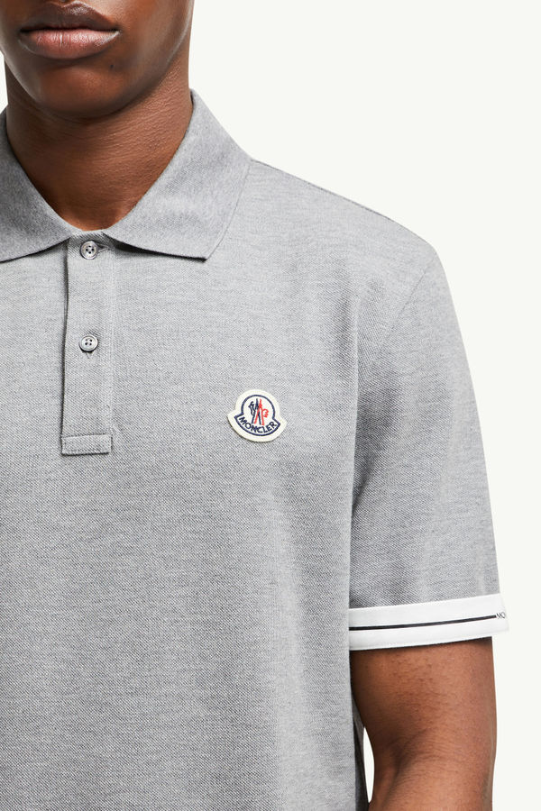 Piquet-Poloshirt mit Logoaufnäher Herren Dunkelgrau Moncler 6