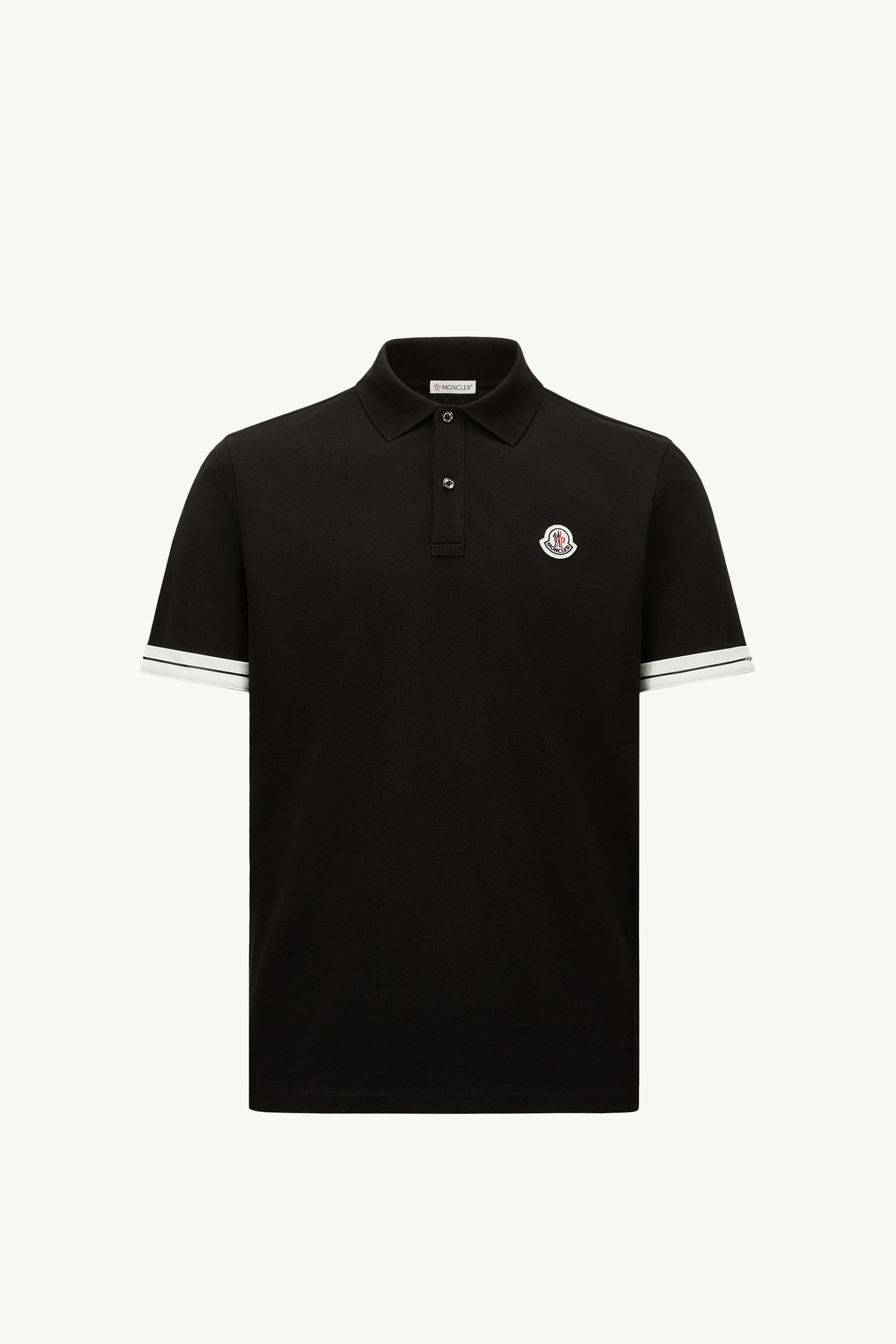 【着用1回】MONCLER 22SS POLO ブラック　xs Black Logo Cotton Piquet Polo Shirt - Polos & T-shirts for Men