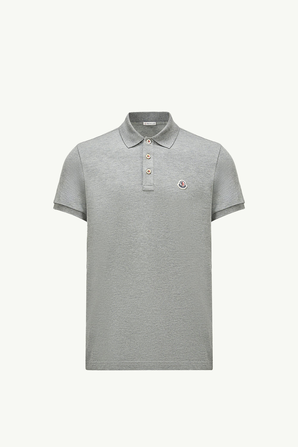 Logo Patch Cotton Polo Shirt Men Gray Moncler 2