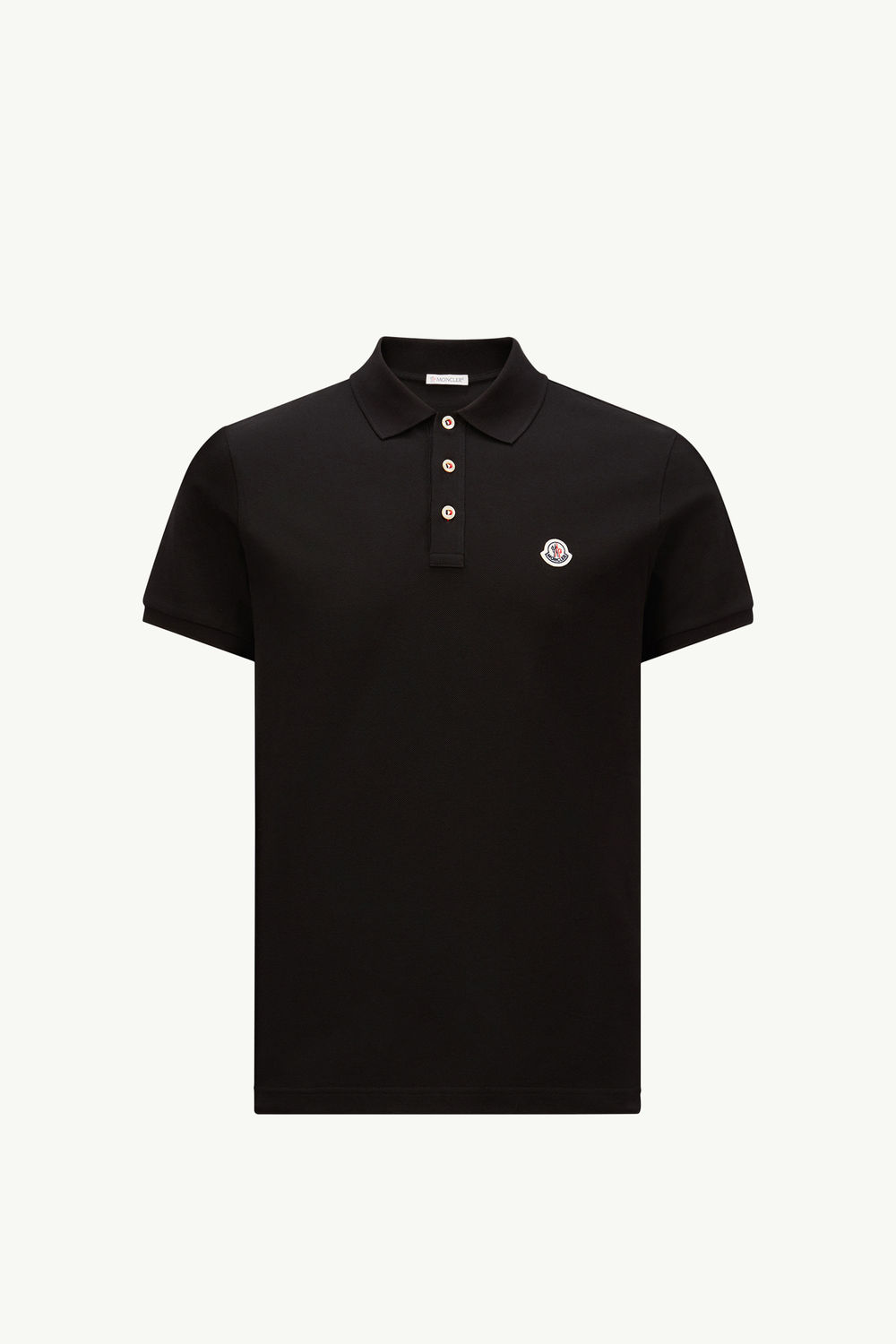標誌貼片棉質Polo恤 男士 黑色 Moncler 2