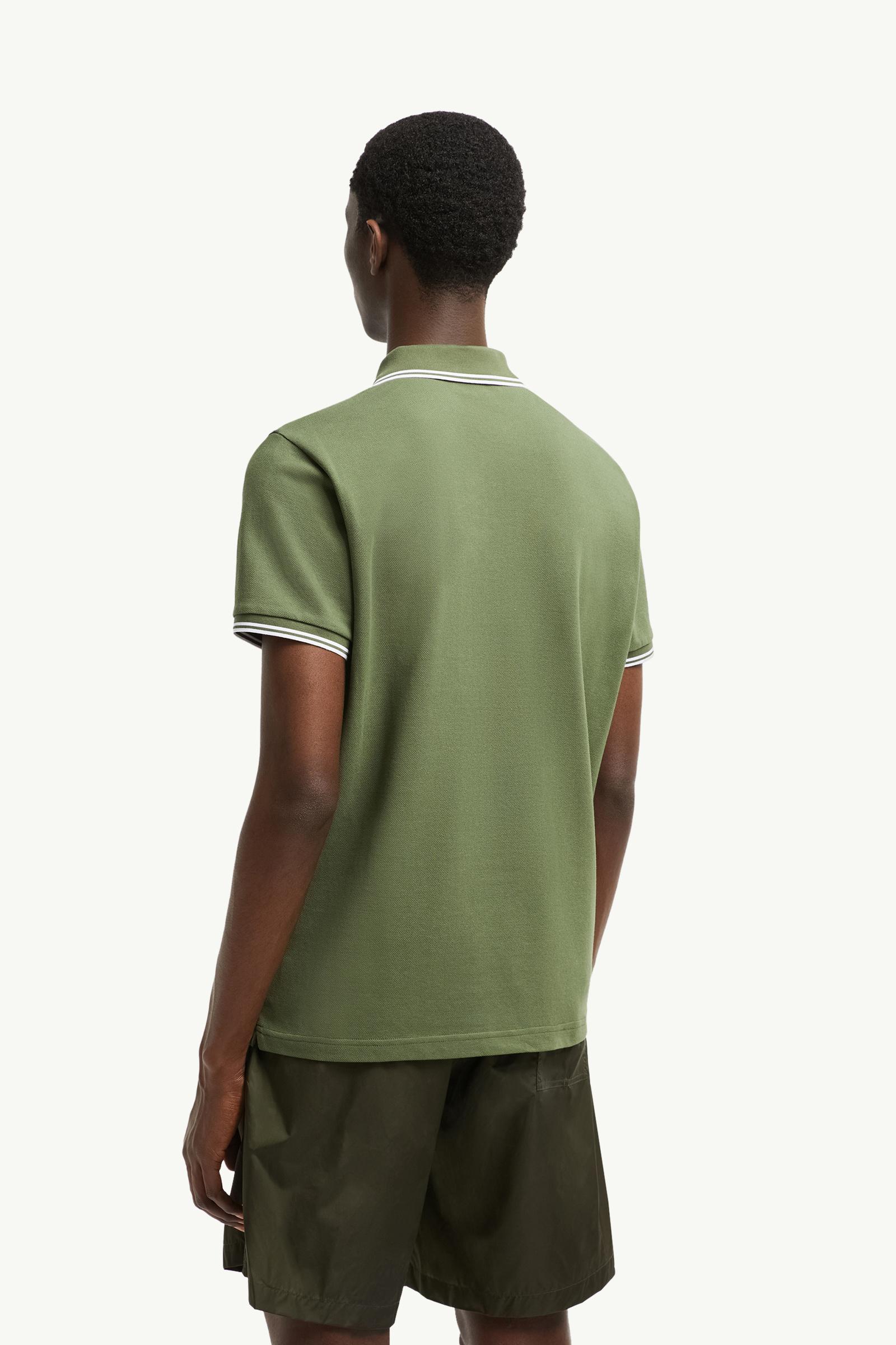 MONCLER オリーブ ポロシャツ XL Olive Green Logo Patch Cotton Polo Shirt - Polos & T-shirts