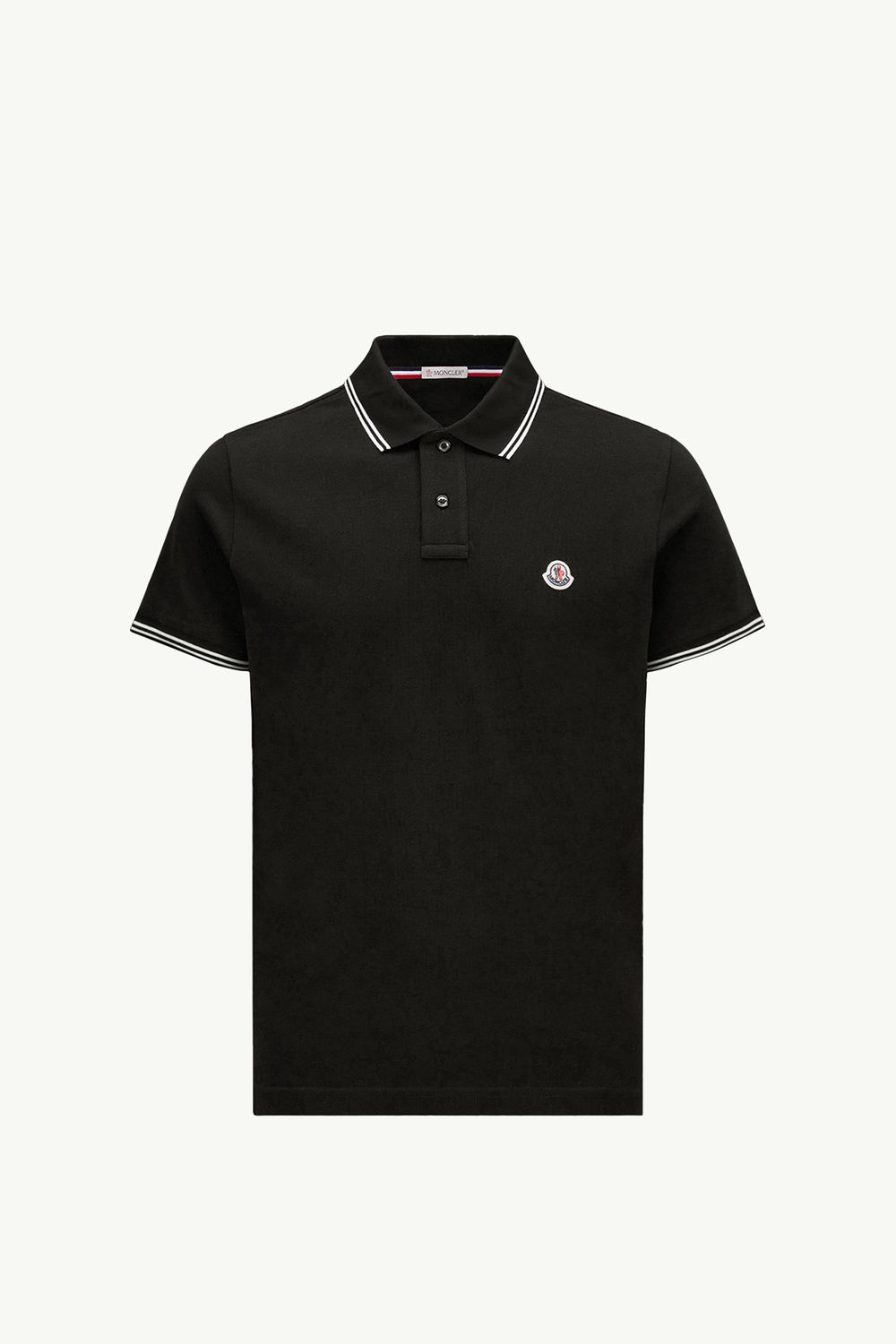 Polo de algodón con parche con logotipo Hombre Negro Moncler 2