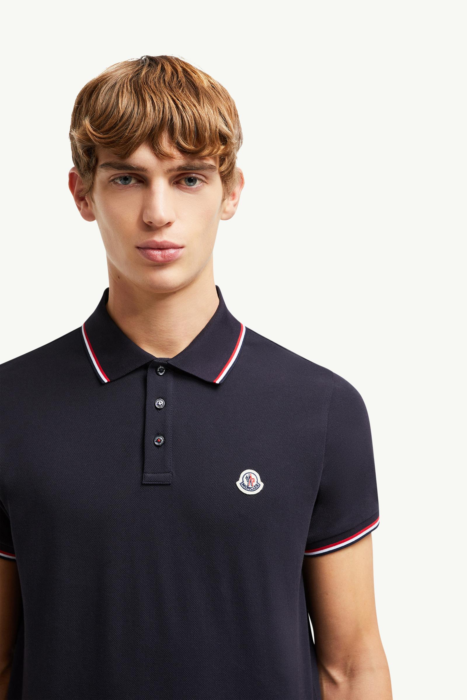 MONCLER モンクレール ポロシャツ 柄 ダークブルー ポロシャツ : Tシャツ＆ポロシャツ 向けの メンズ