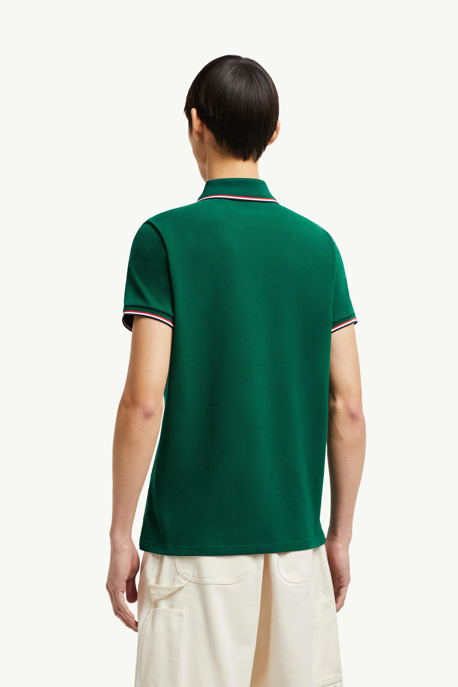 Polo en piqué de coton Hommes Vert Feuille Moncler 4