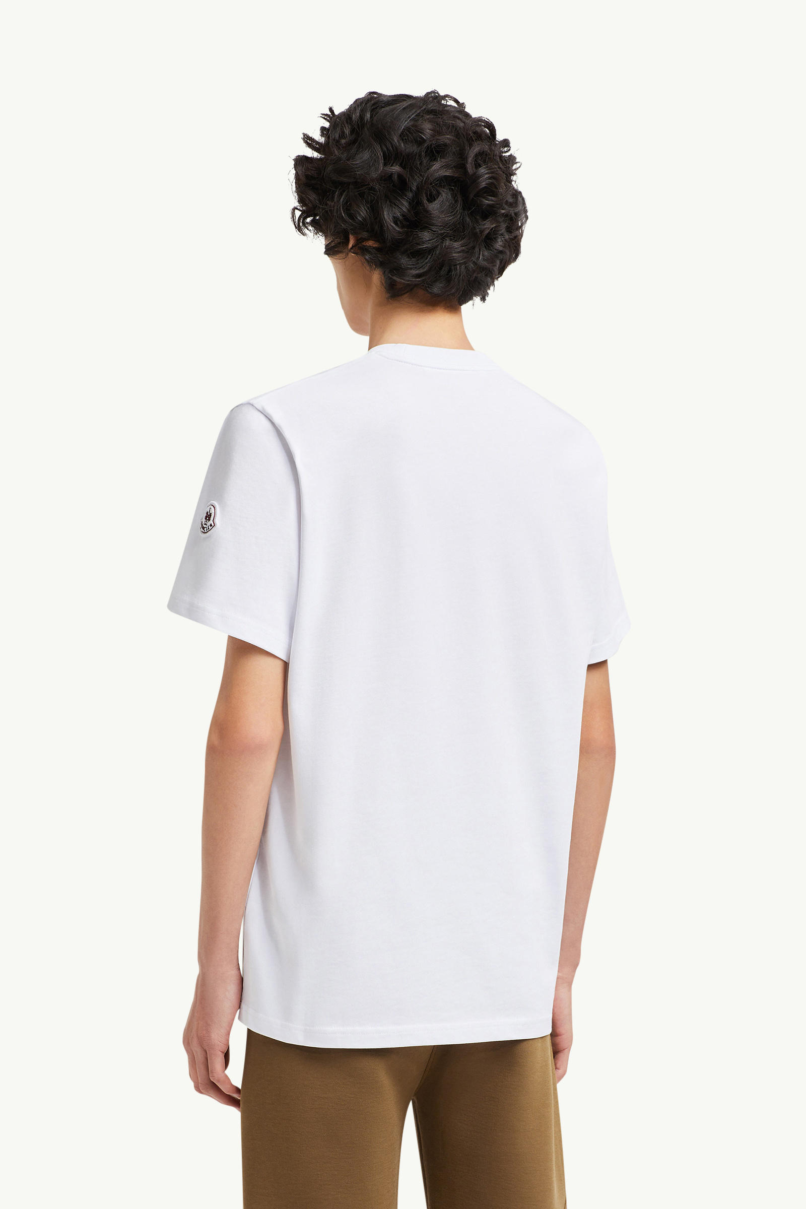 Calligraphy Logo Cotton T-Shirt Men White Moncler 4
