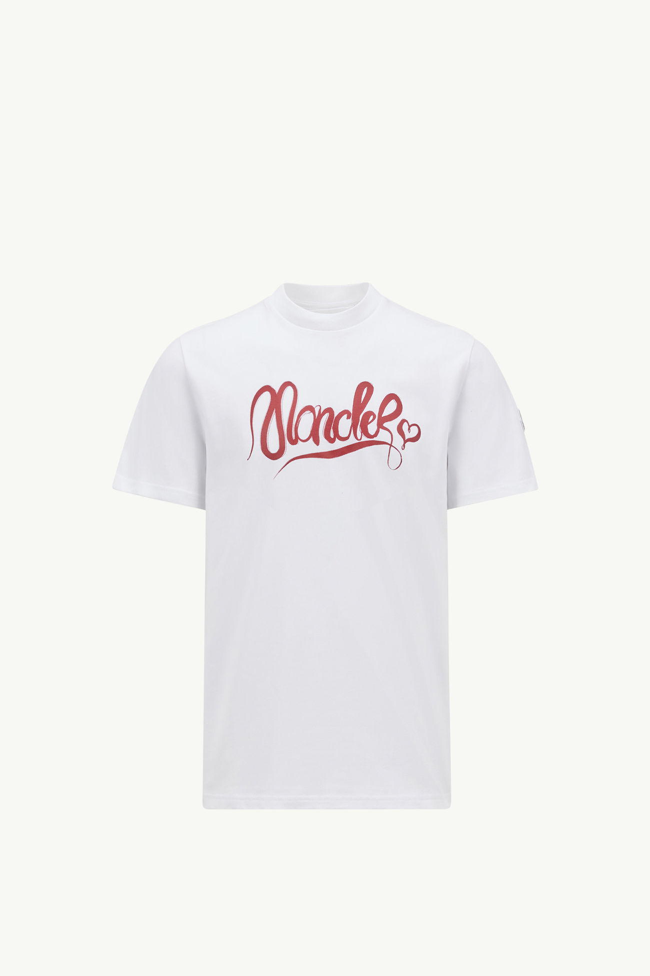 Camiseta de algodón con logotipo caligráfico Hombre Blanco Moncler 2