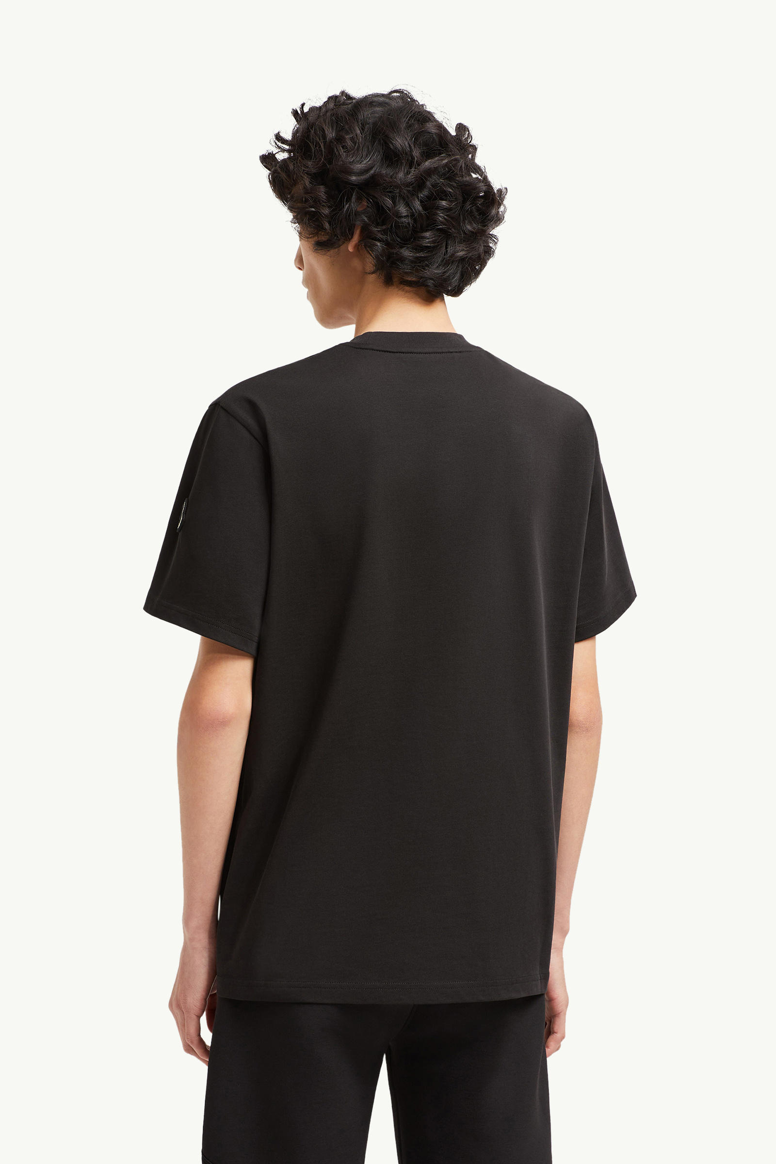Calligraphy Logo Cotton T-Shirt Men Black Moncler 4