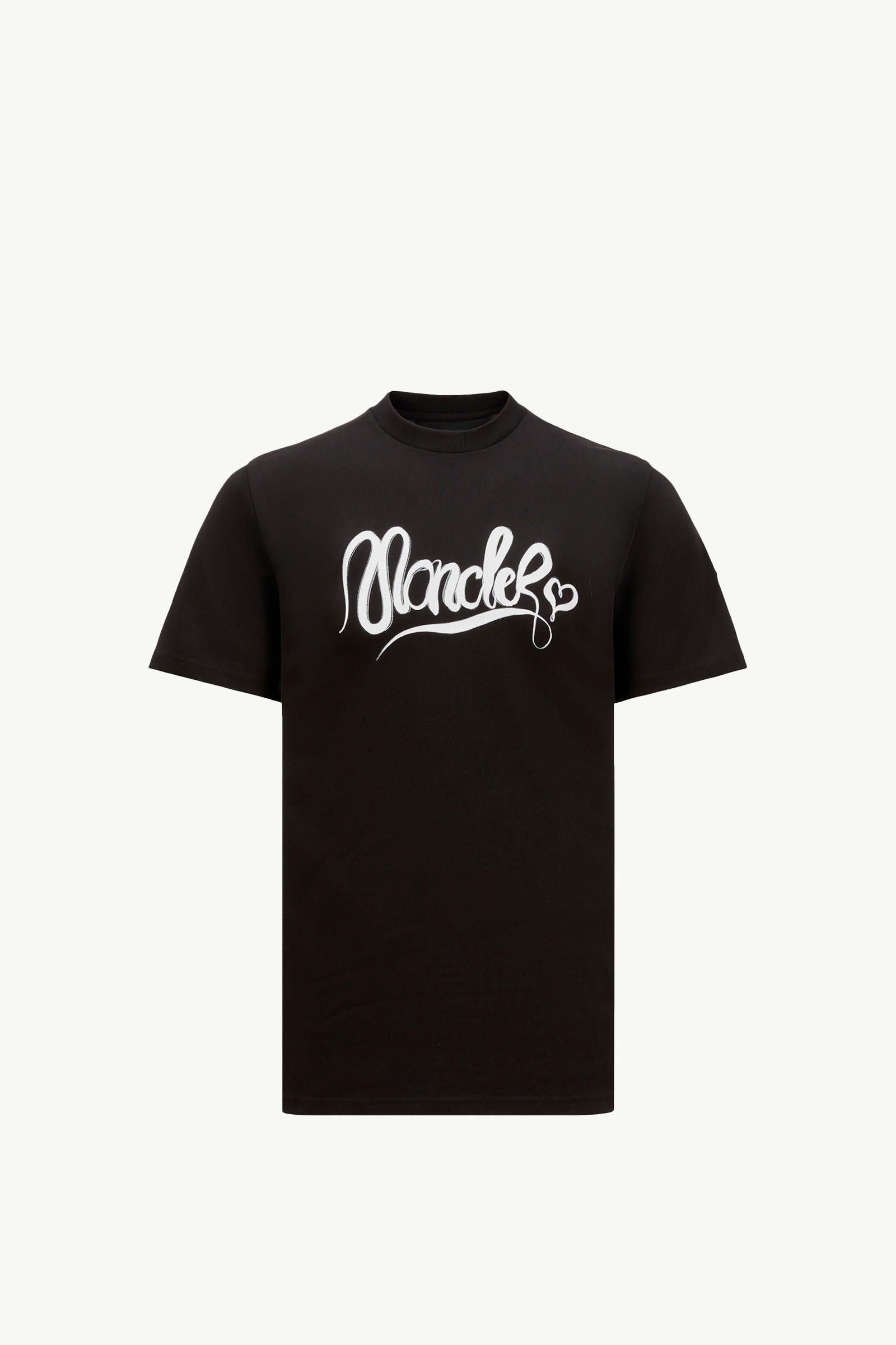 Calligraphy Logo Cotton T-Shirt Men Black Moncler 2