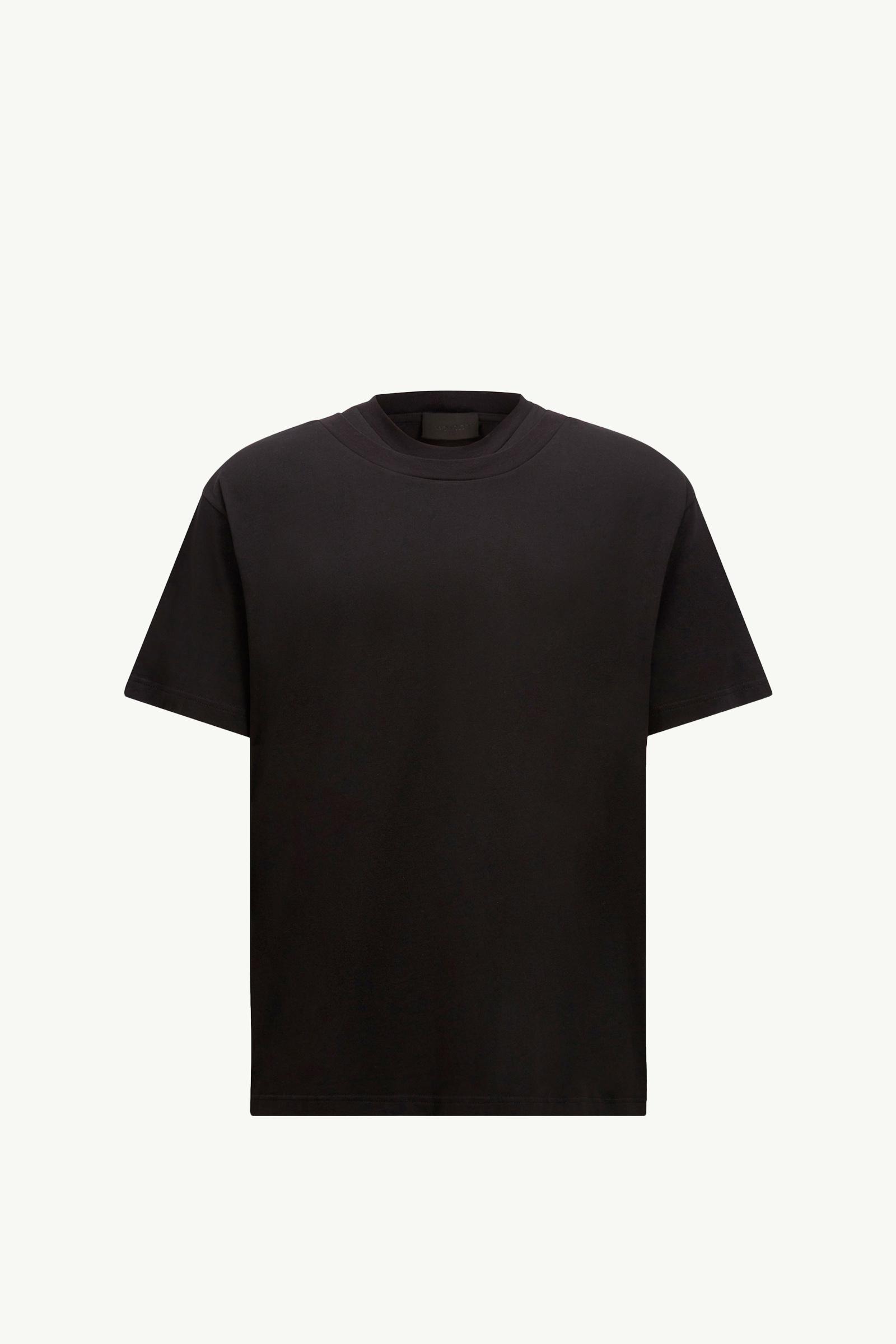 Black Double Collar Cotton T-Shirt - Polos & T-shirts for Men