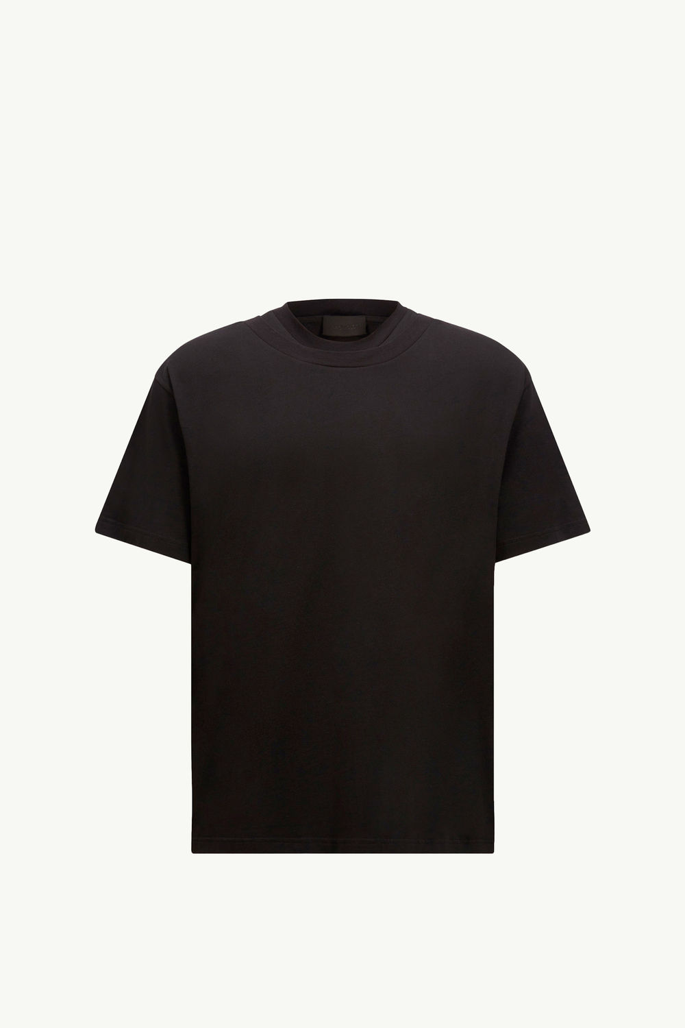 Double Collar Cotton T-Shirt Men Black Moncler 2