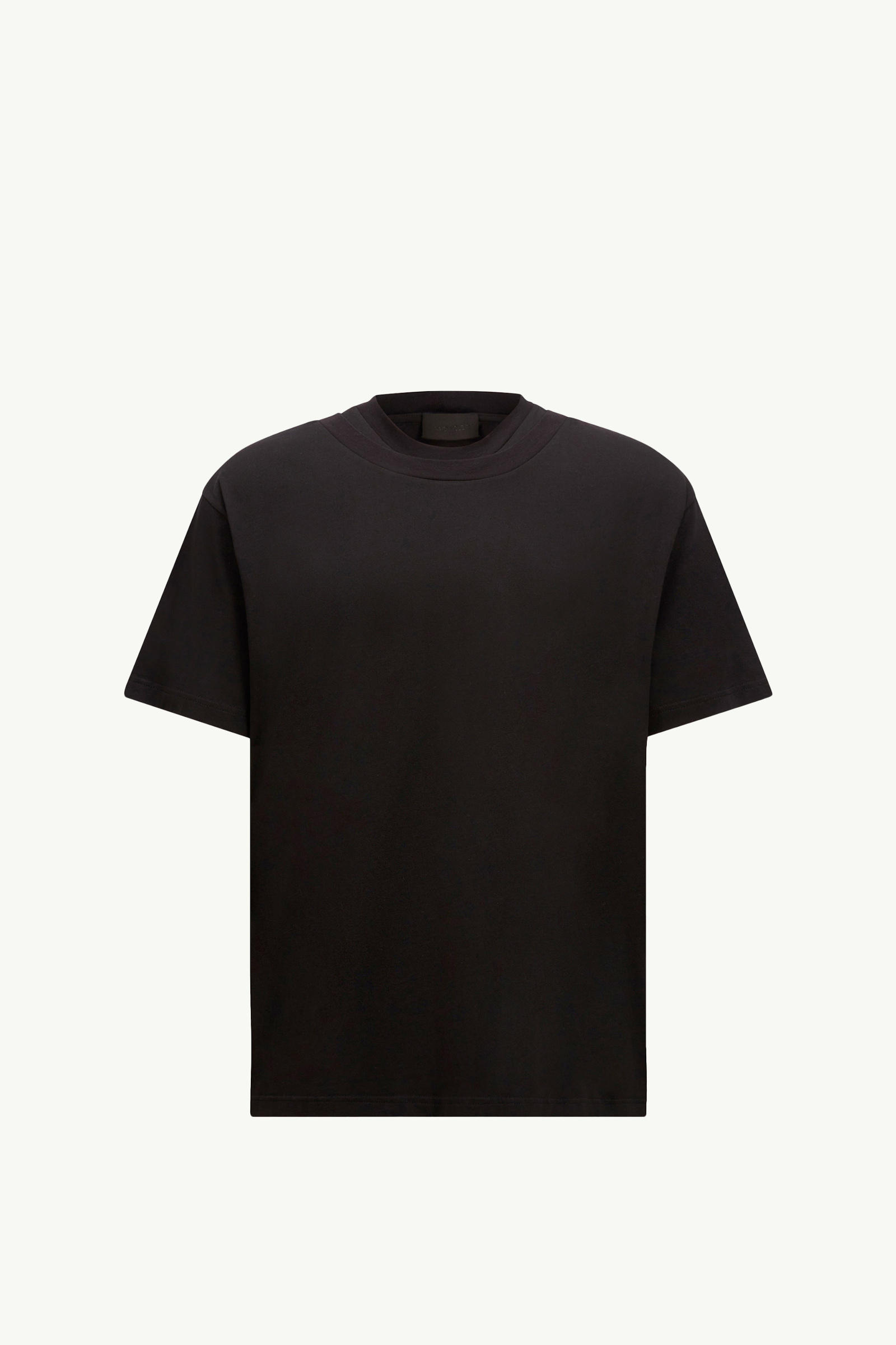 T-shirt con doppio collo in cotone Uomo Nero Moncler 2