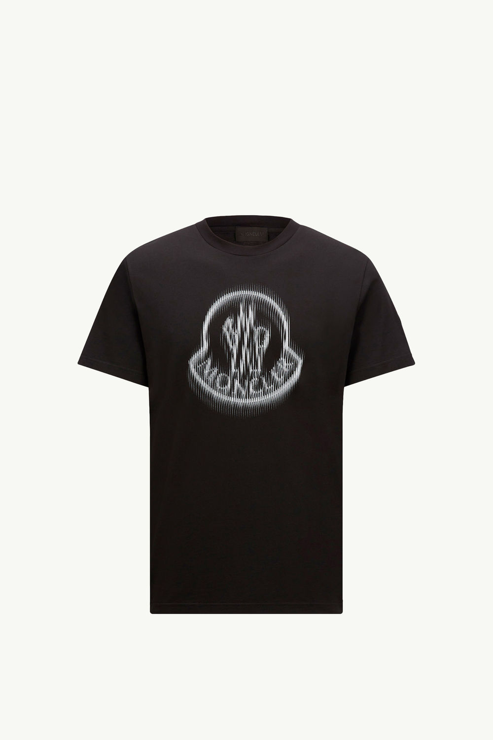 Blurred Logo Cotton T-Shirt Men Black Moncler 2