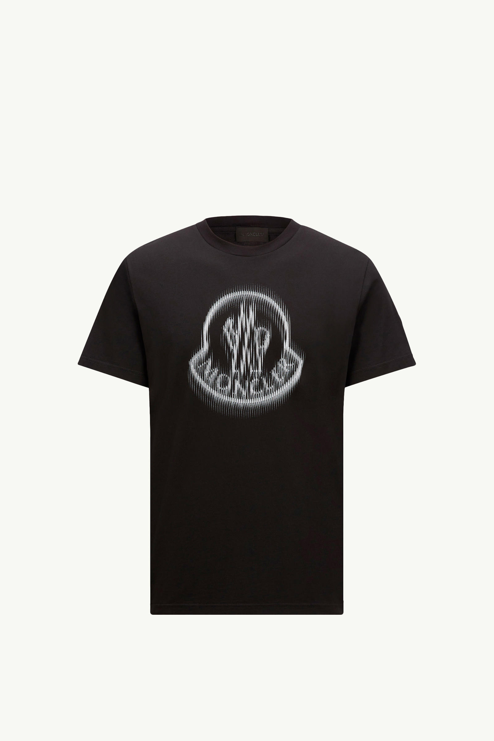 Blurred Logo Cotton T-Shirt Men Black Moncler 2