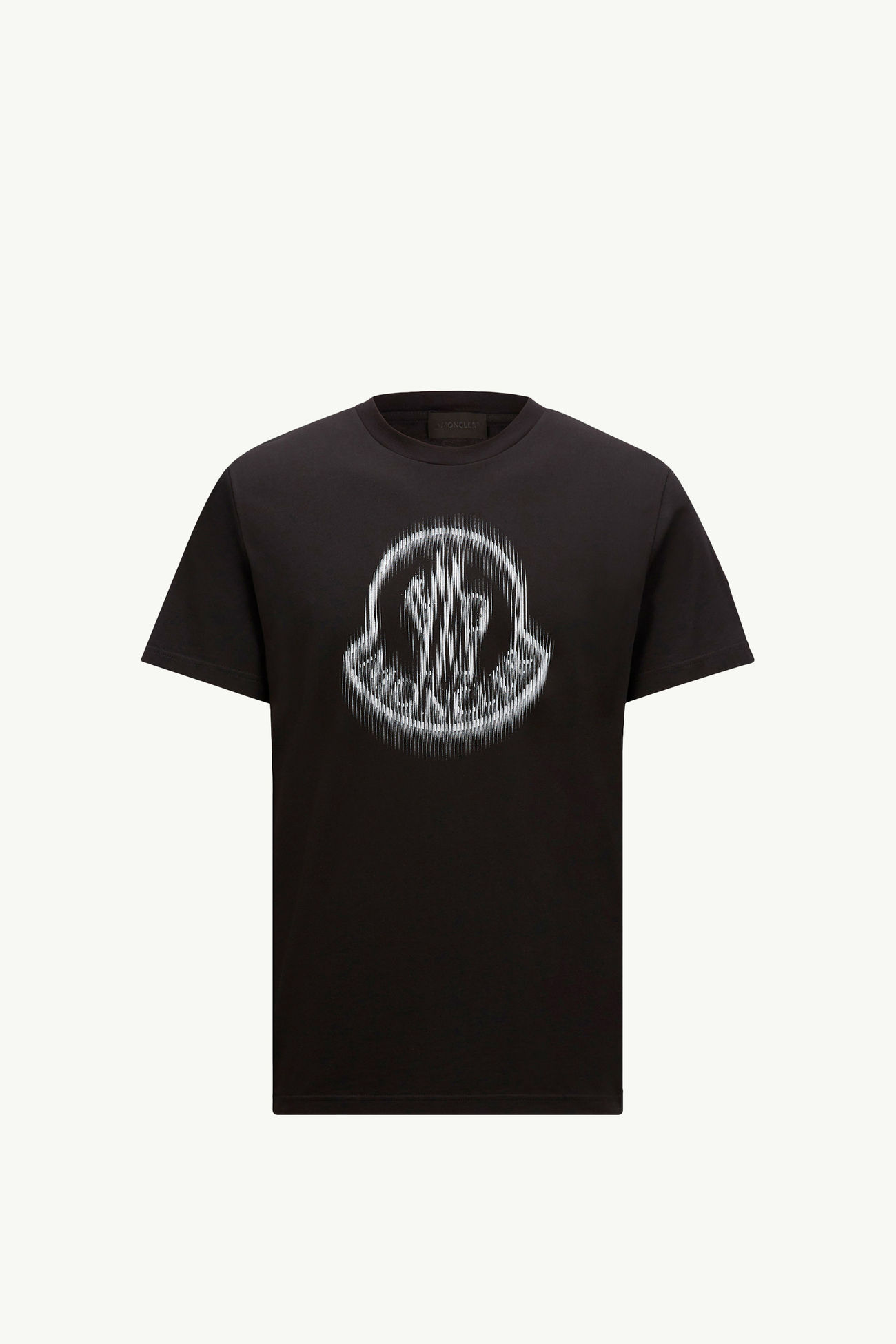 T-shirt en coton à logo flouté Hommes Noir Moncler 2