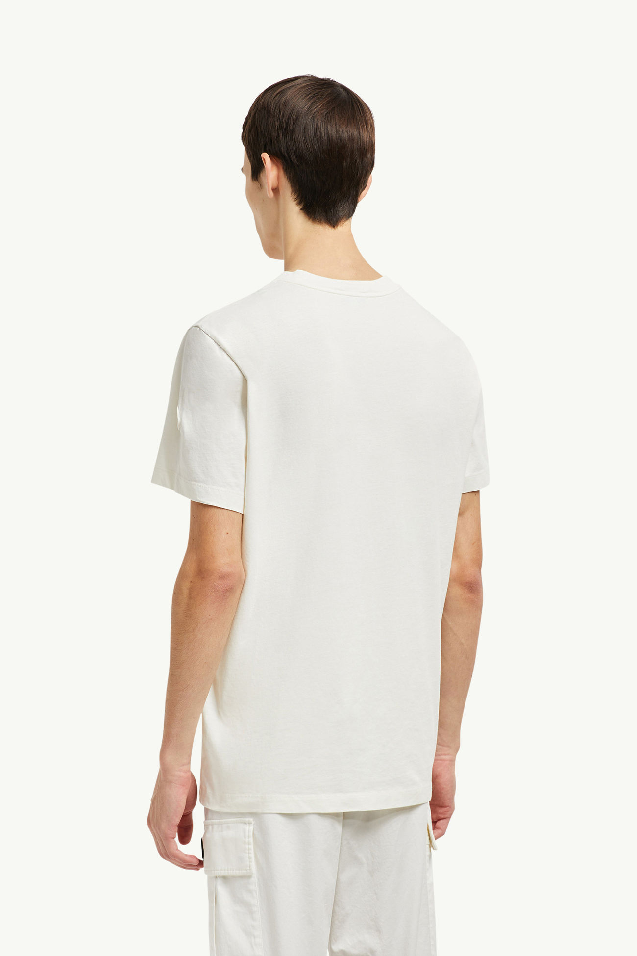 T-shirt en coton à logo flouté Hommes Blanc Moncler 4