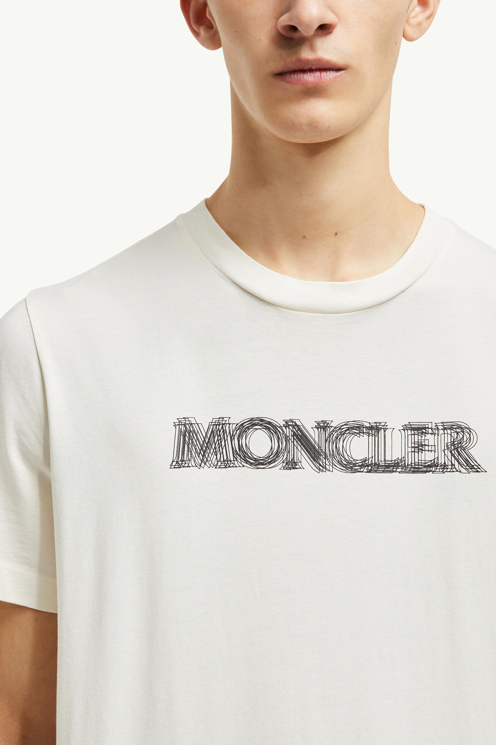 T-shirt in cotone con logo sfumato Uomo Bianco Moncler 5