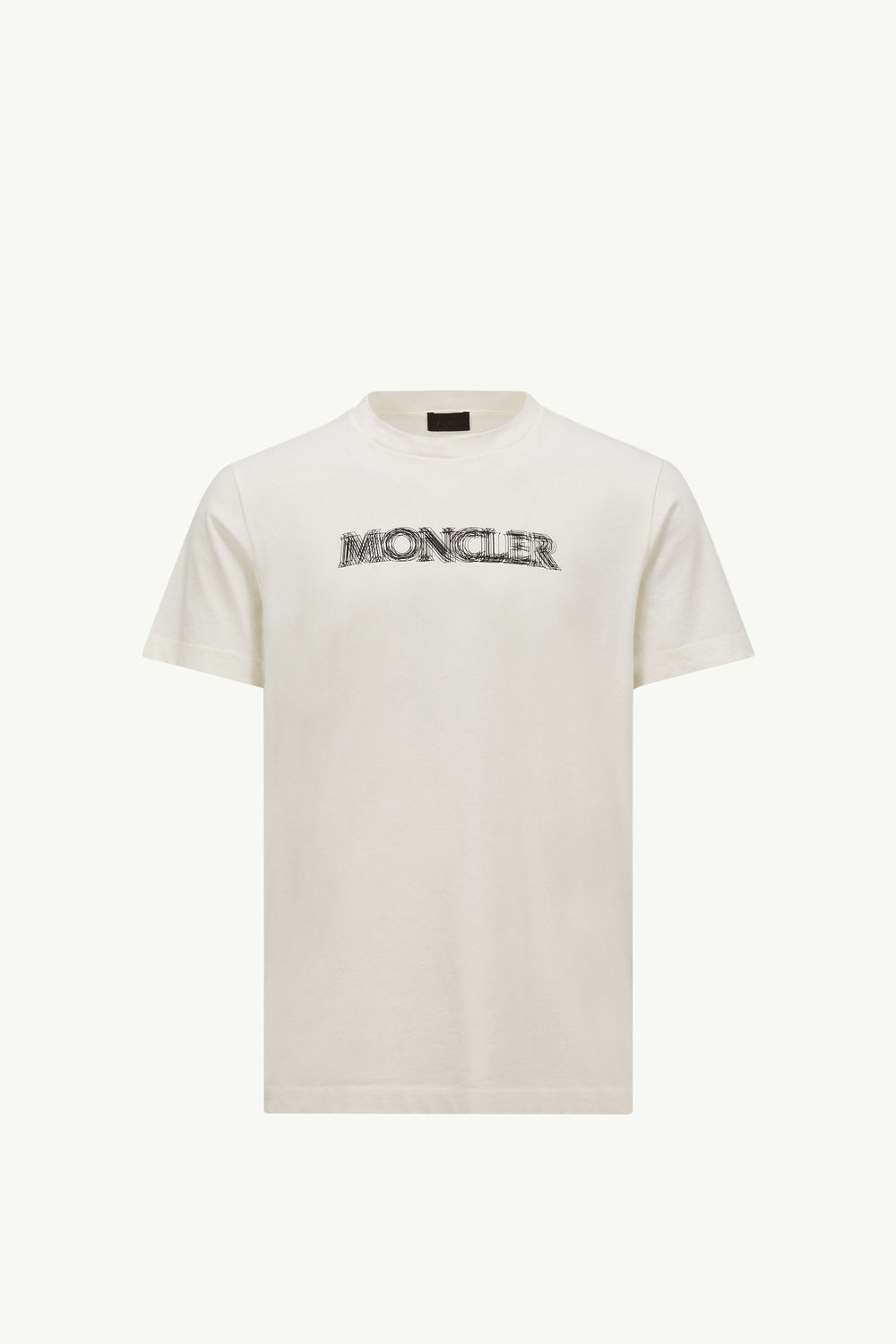Blurred Logo Cotton T-Shirt Men White Moncler 2