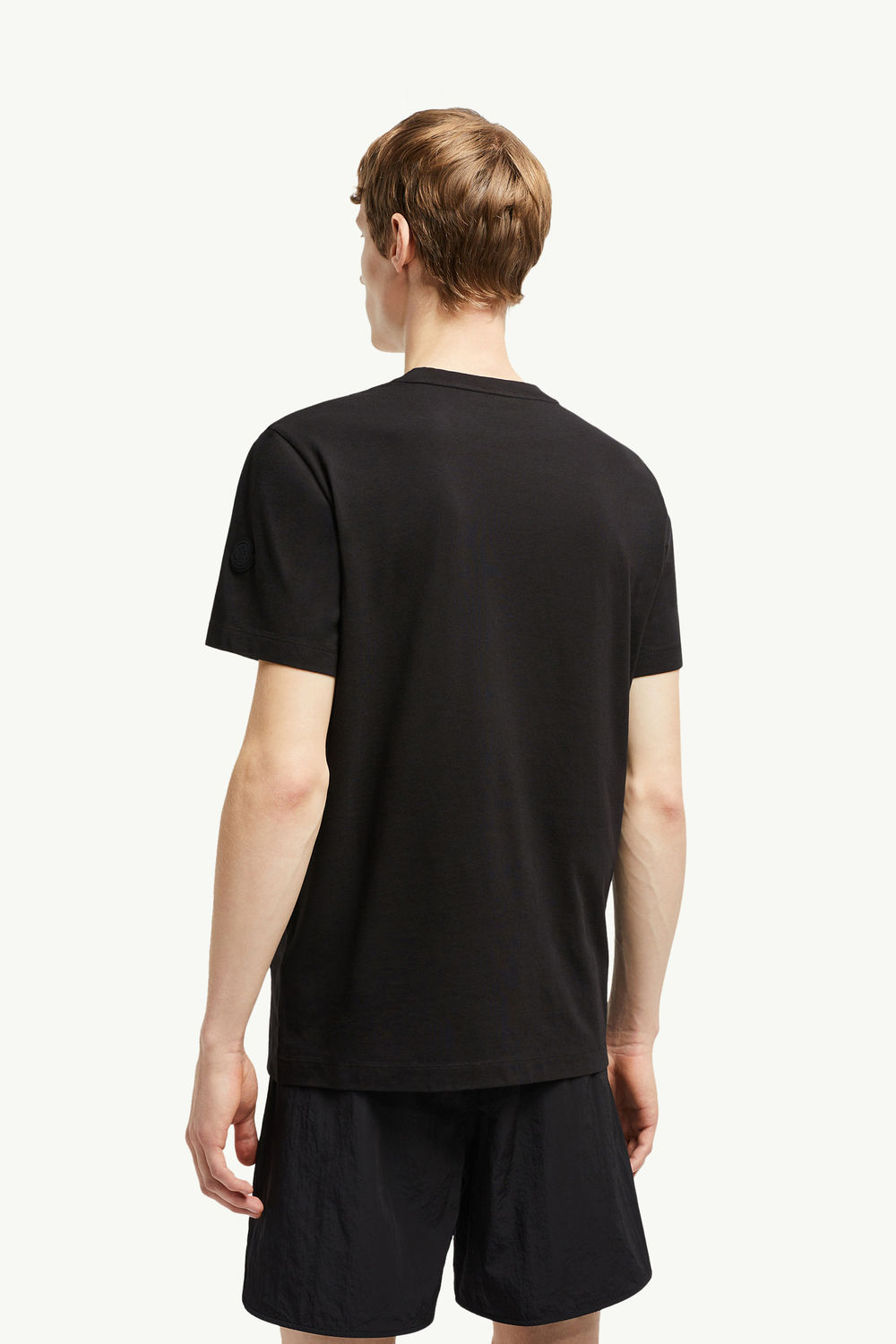 Blurred Logo Cotton T-Shirt Men Black Moncler 4