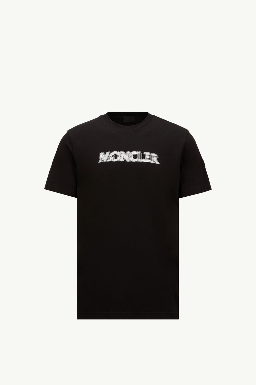 Blurred Logo Cotton T-Shirt Men Black Moncler 2