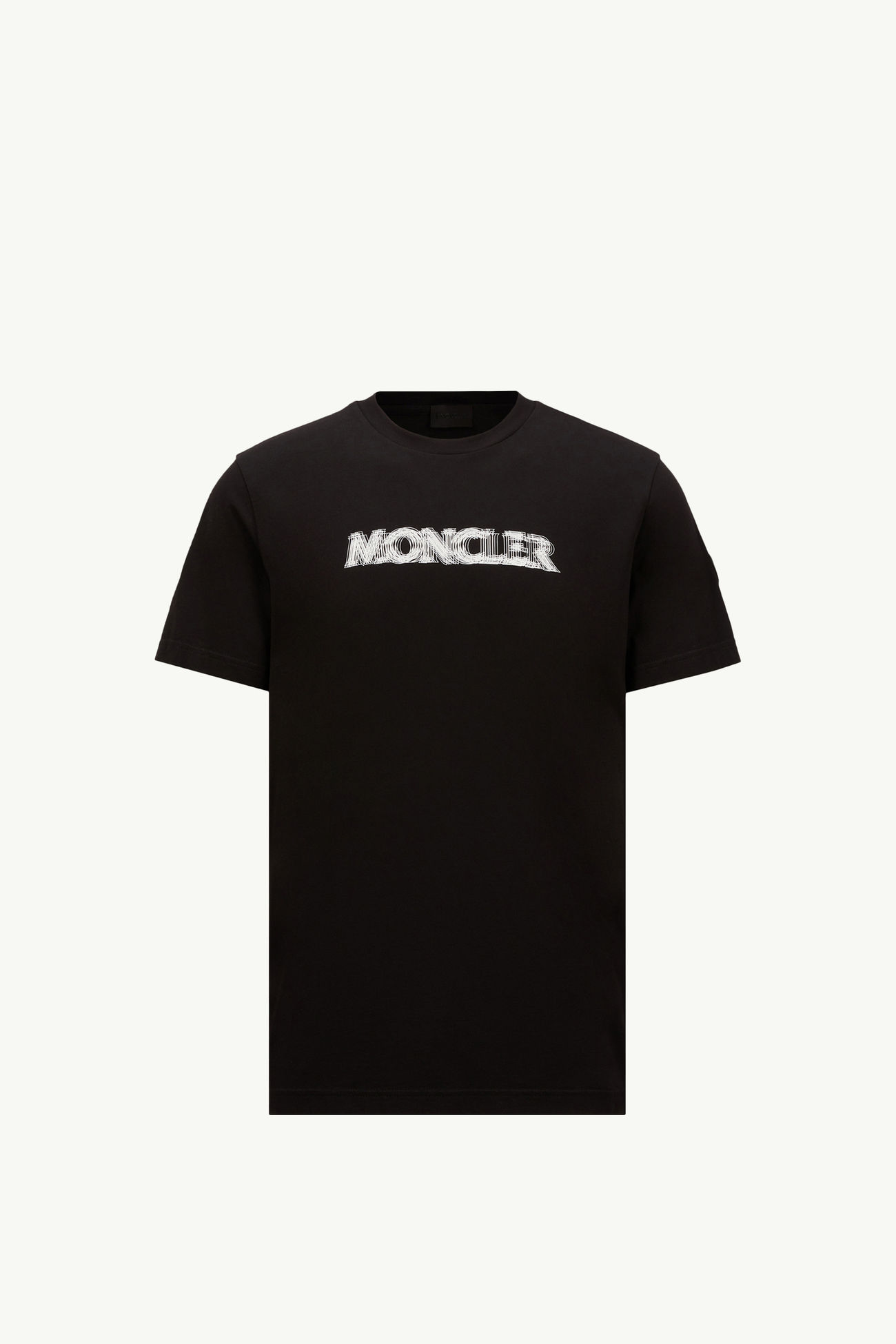 Blurred Logo Cotton T-Shirt Men Black Moncler 2