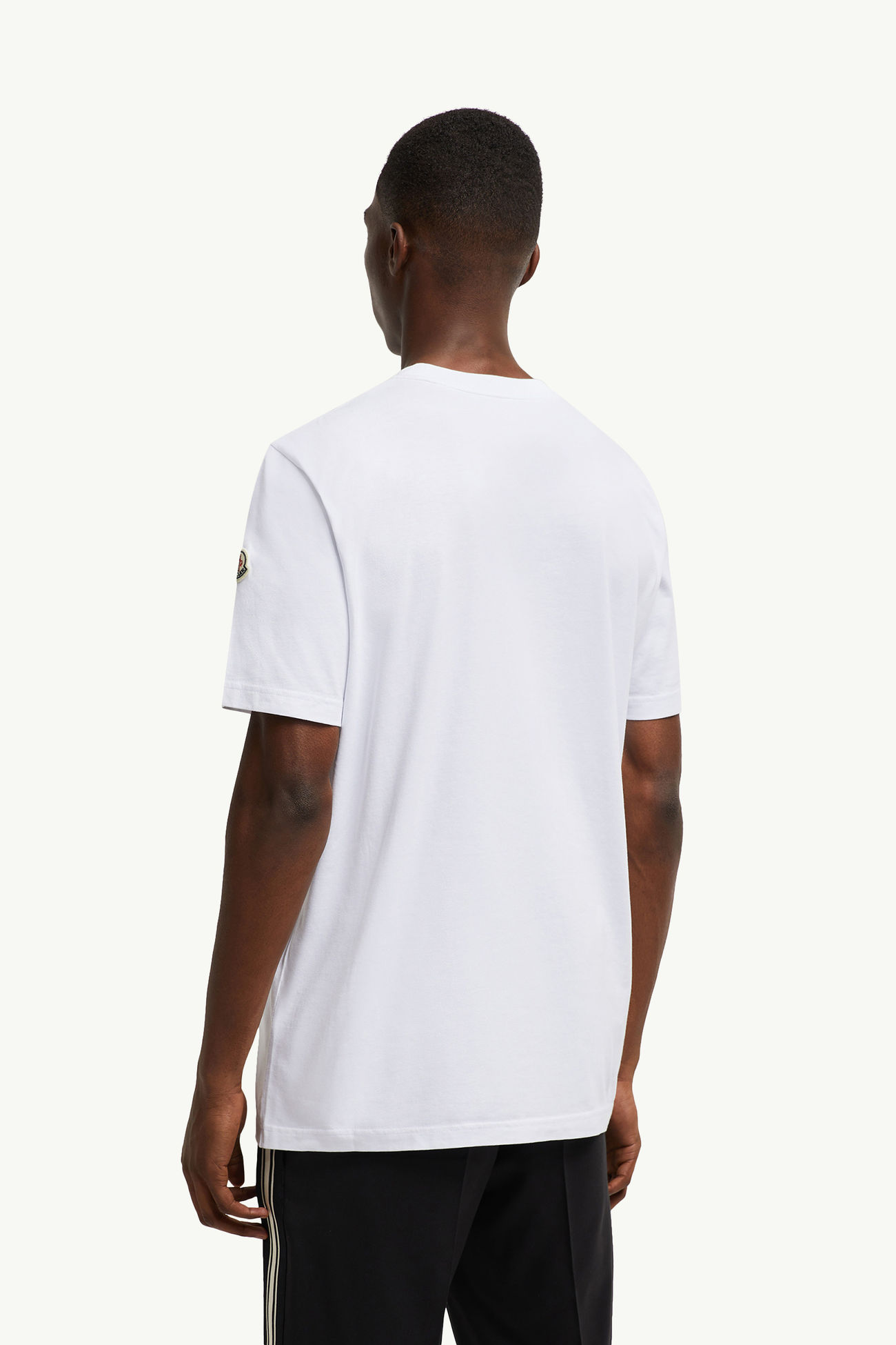 Camiseta de algodón con motivo de logotipo universitario Hombre Blanco Óptico Moncler 4