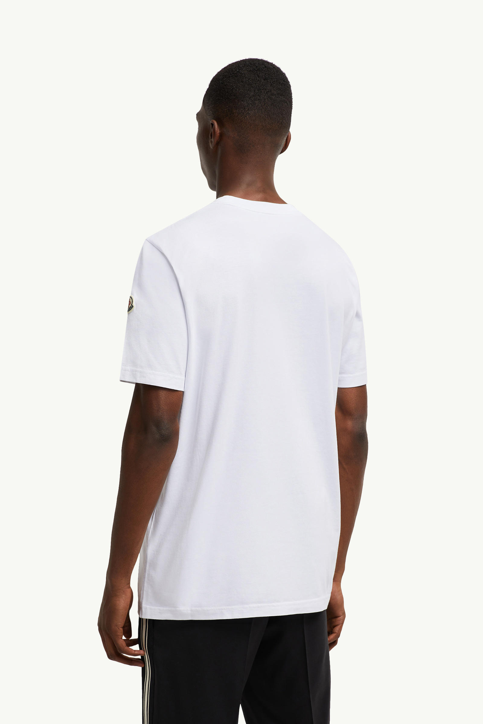 Varsity Logo Motif Cotton T-shirt Men Optical White Moncler 4