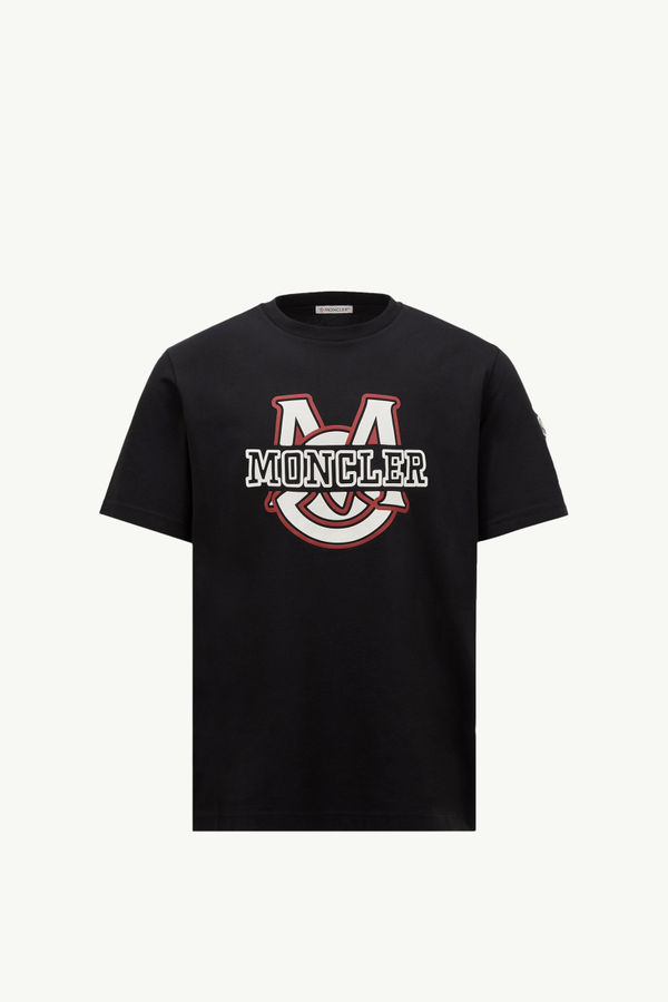 T-Shirt aus Baumwolle mit grafischem College-Logo Herren Navyblau Moncler 2
