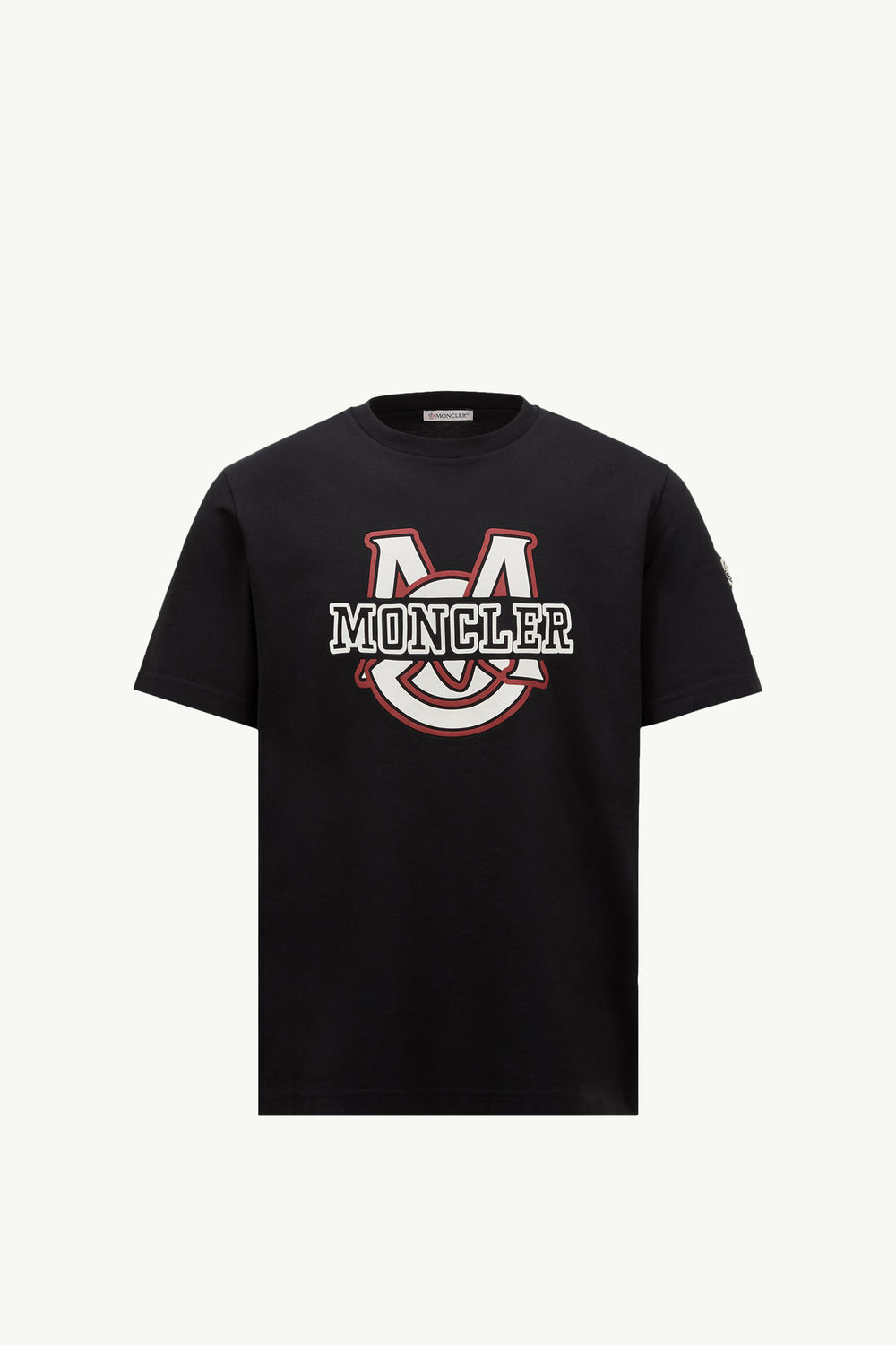 Varsity Logo Motif Cotton T-shirt Men Navy Blue Moncler 2