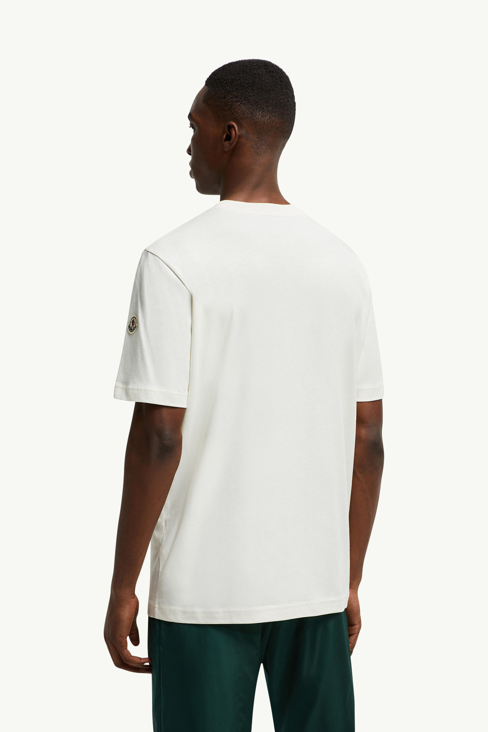 Embroidered Varsity Logo Cotton T-shirt Men White Moncler 4